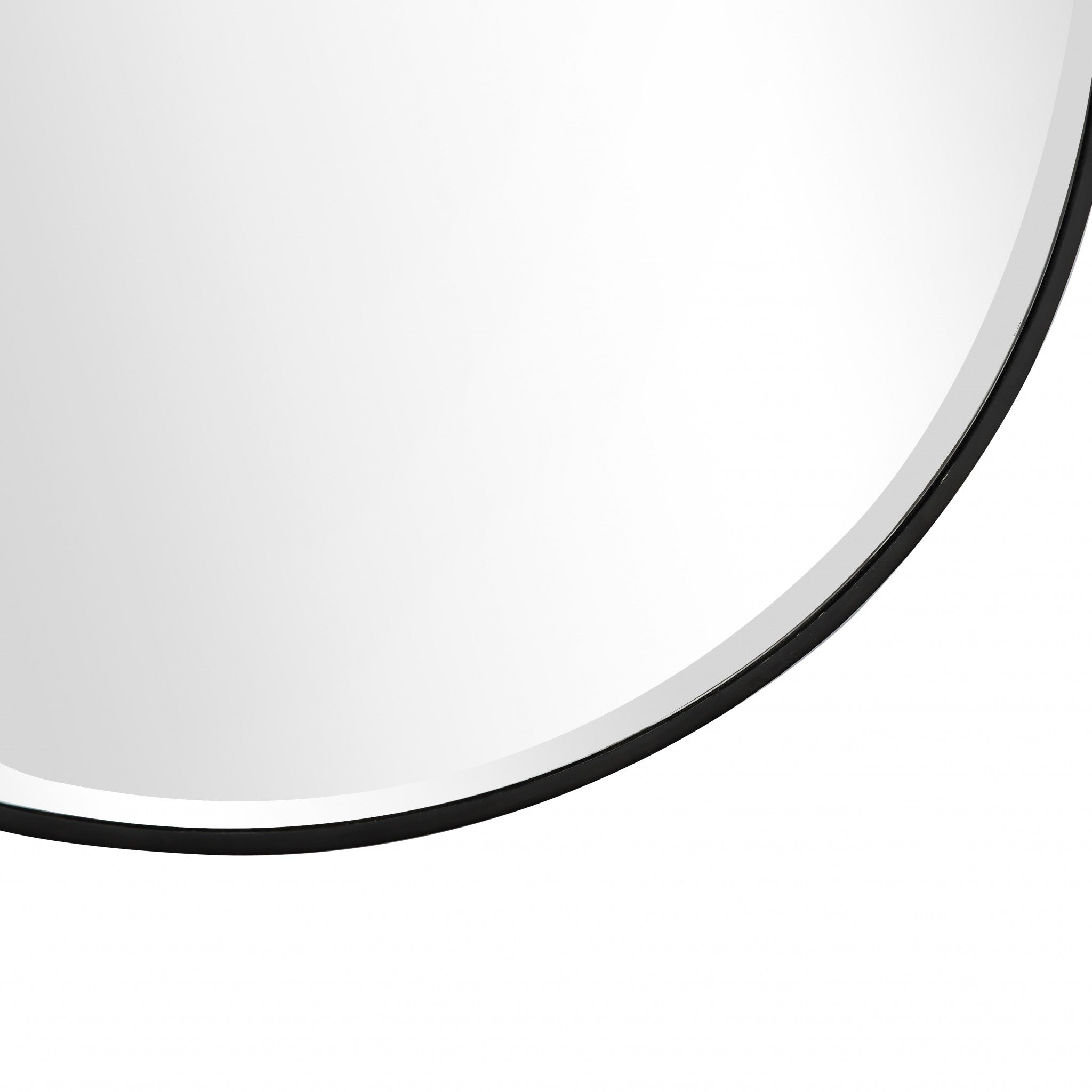 32" Black Round Framed Accent Mirror-Mirrors-DECOROLALA