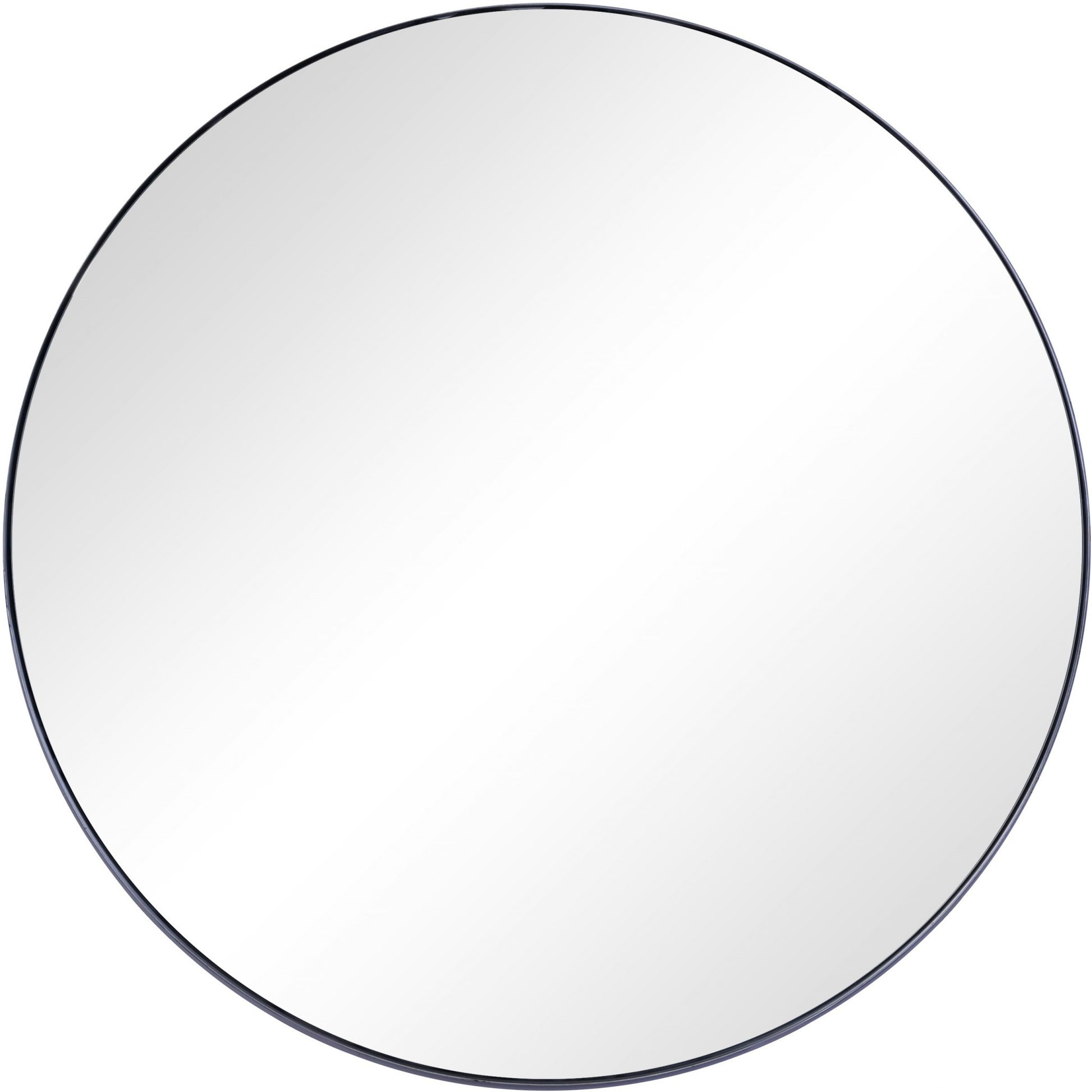 32" Black Round Metal Framed Accent Mirror-Mirrors-DECOROLALA