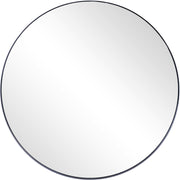 32" Black Round Metal Framed Accent Mirror-Mirrors-DECOROLALA