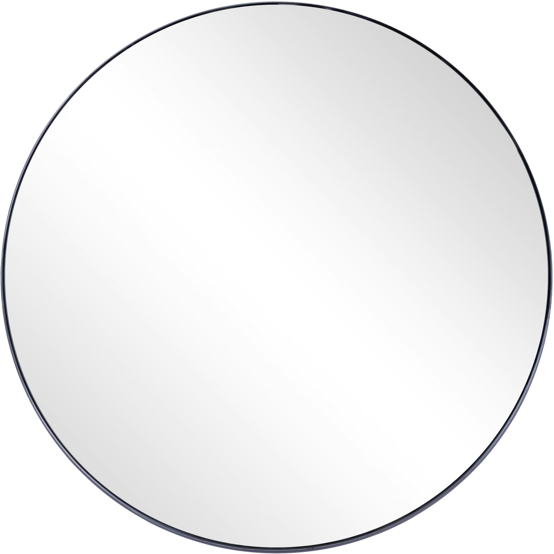 32" Black Round Metal Framed Accent Mirror-Mirrors-DECOROLALA