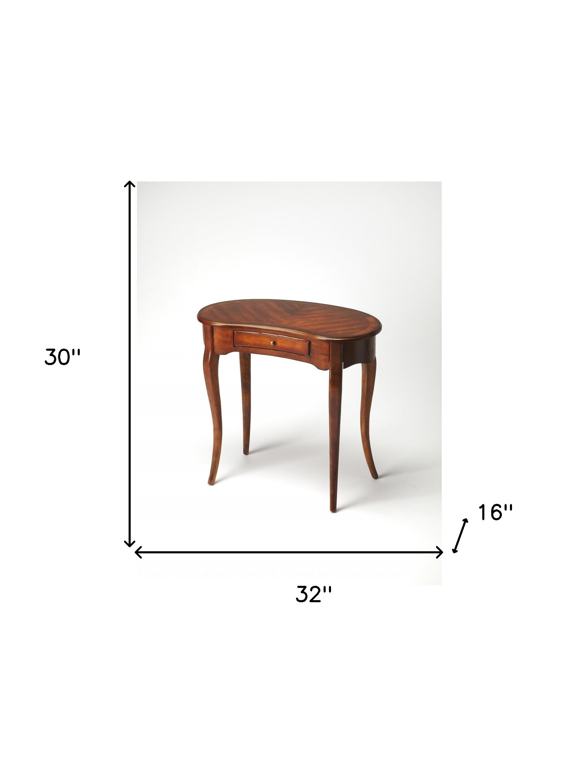 32" Brown Kidney Computer Desk-Desks-DECOROLALA