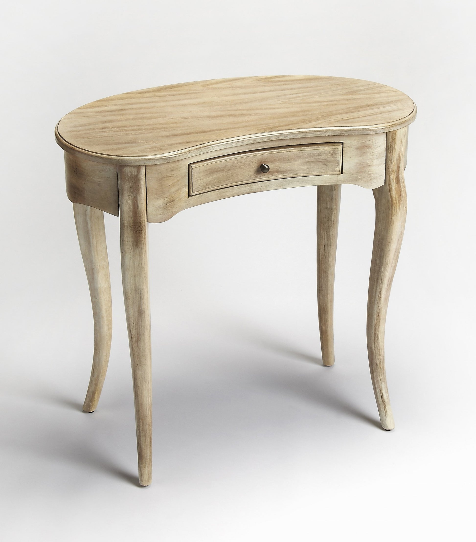 32" Brown Solid Manufactured Wood Kidney Writing Desk-Desks-DECOROLALA