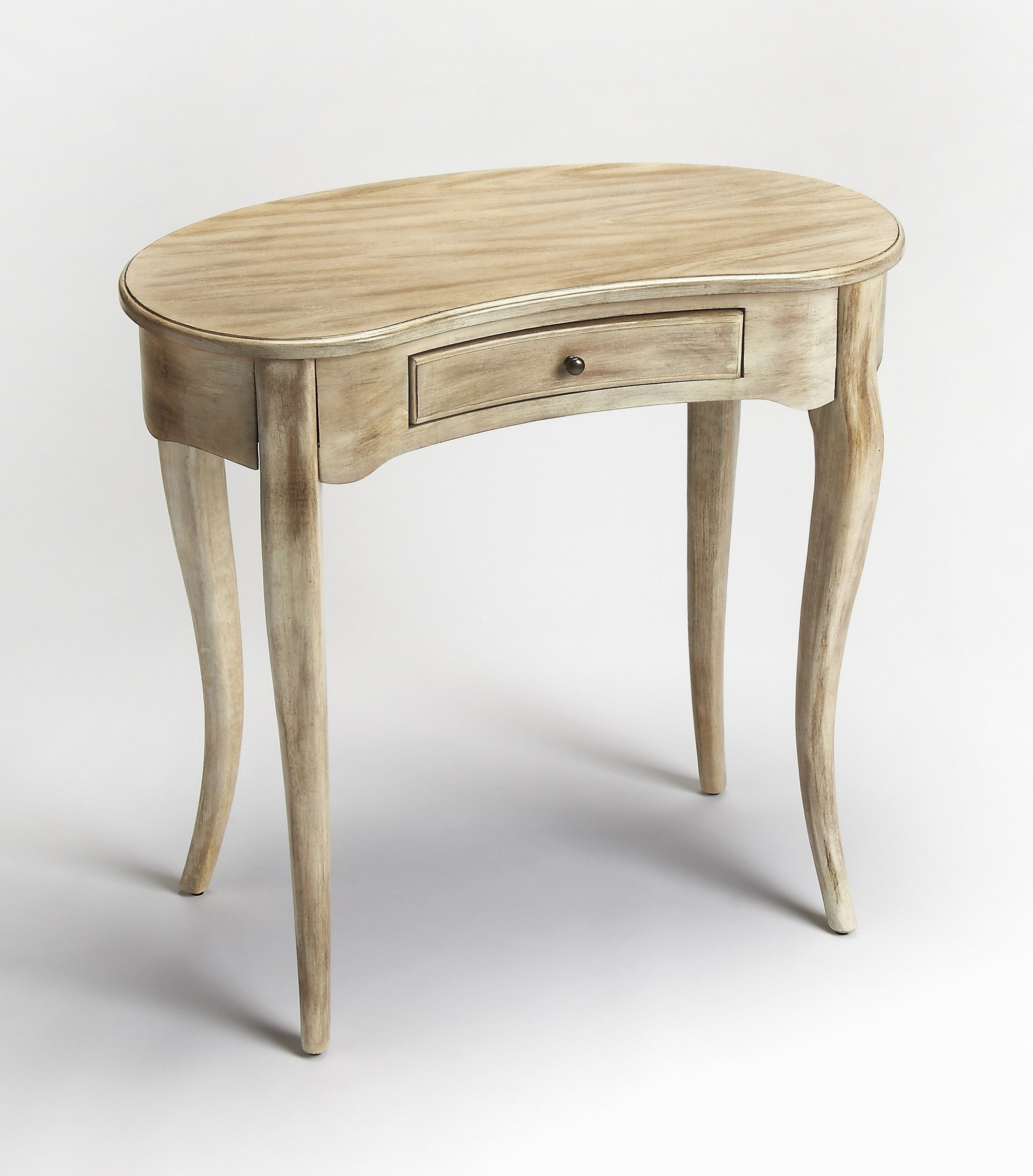 32" Brown Solid Manufactured Wood Kidney Writing Desk-Desks-DECOROLALA