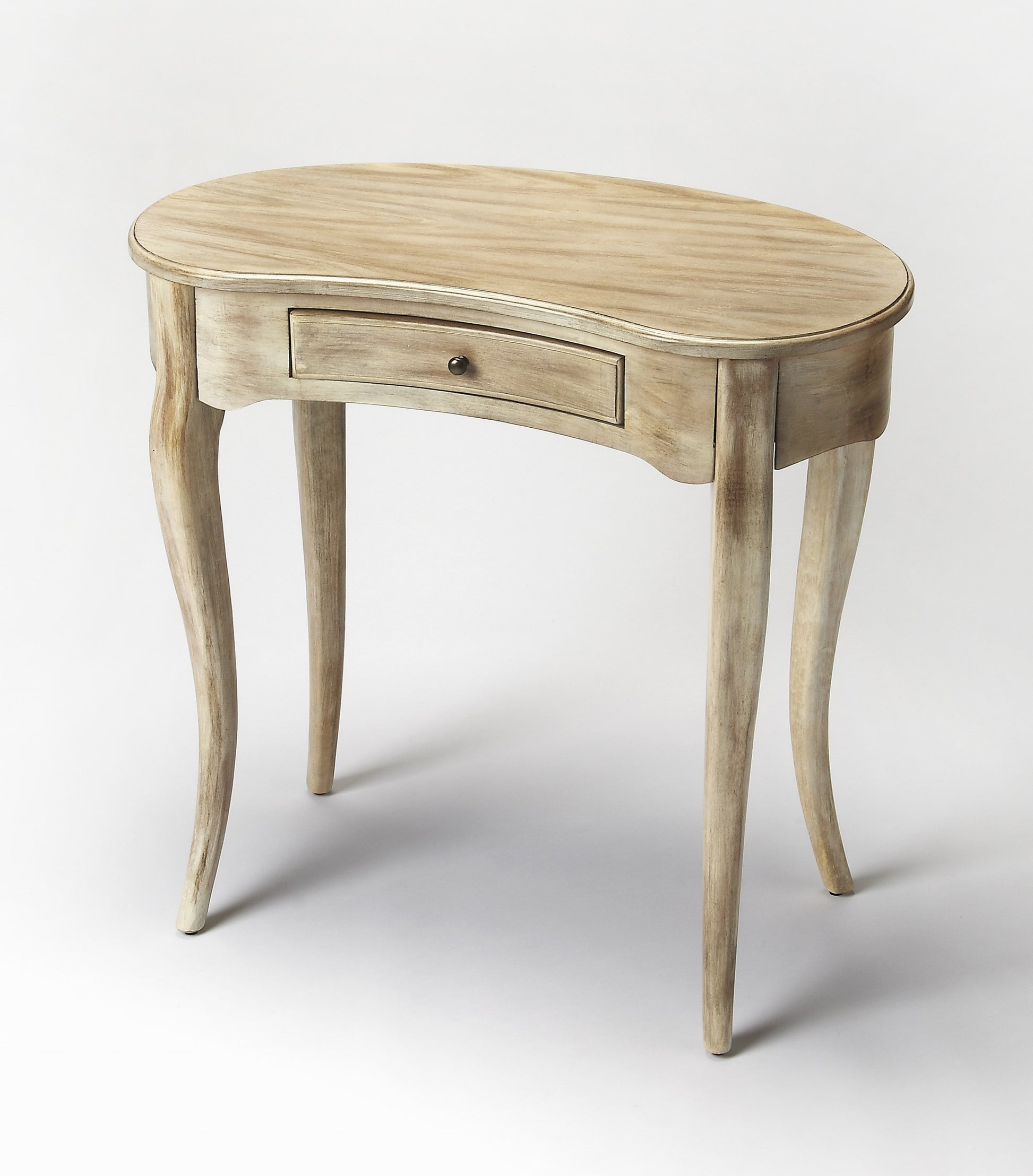 32" Brown Solid Manufactured Wood Kidney Writing Desk-Desks-DECOROLALA