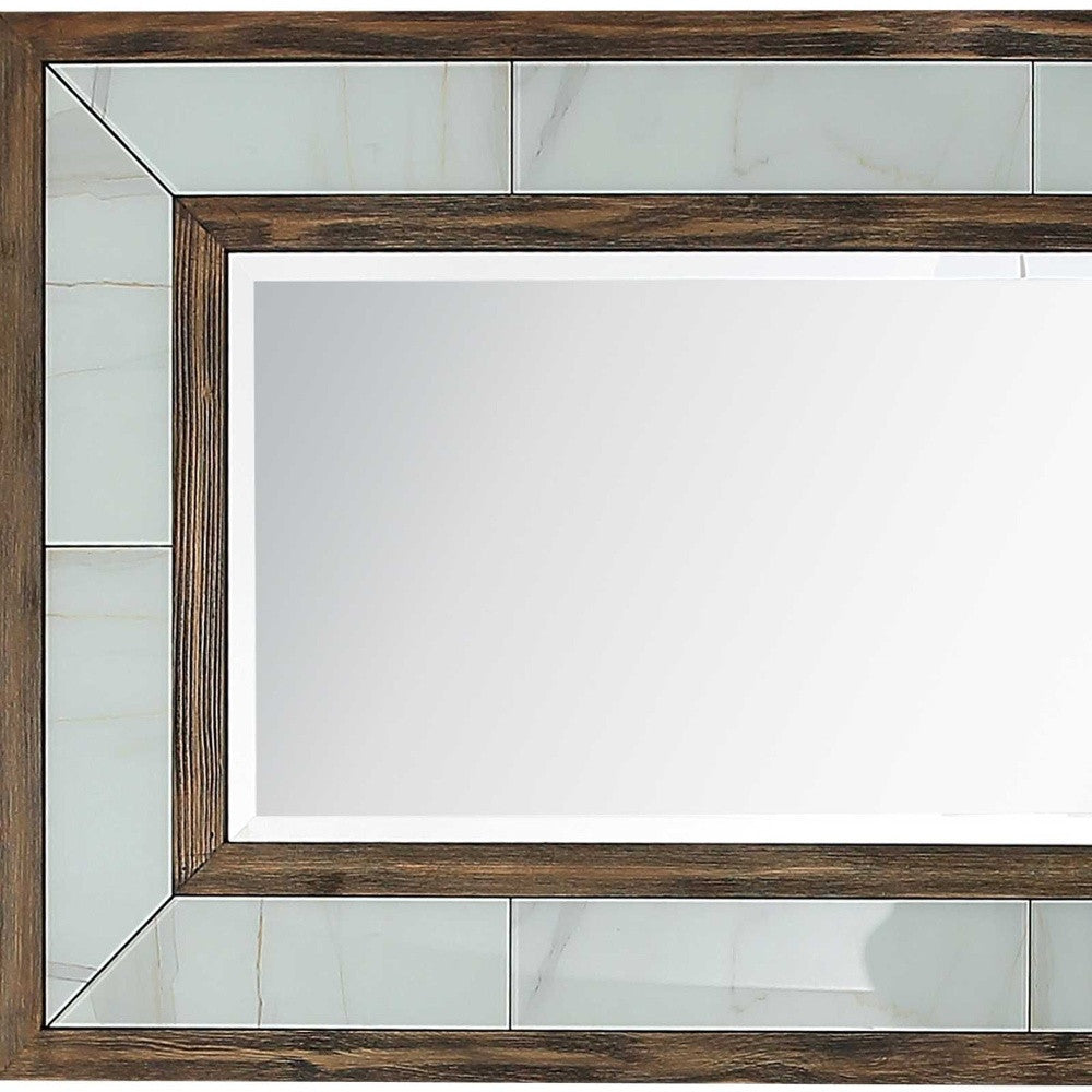 32" Brown Wood Framed Accent Mirror-Mirrors-DECOROLALA