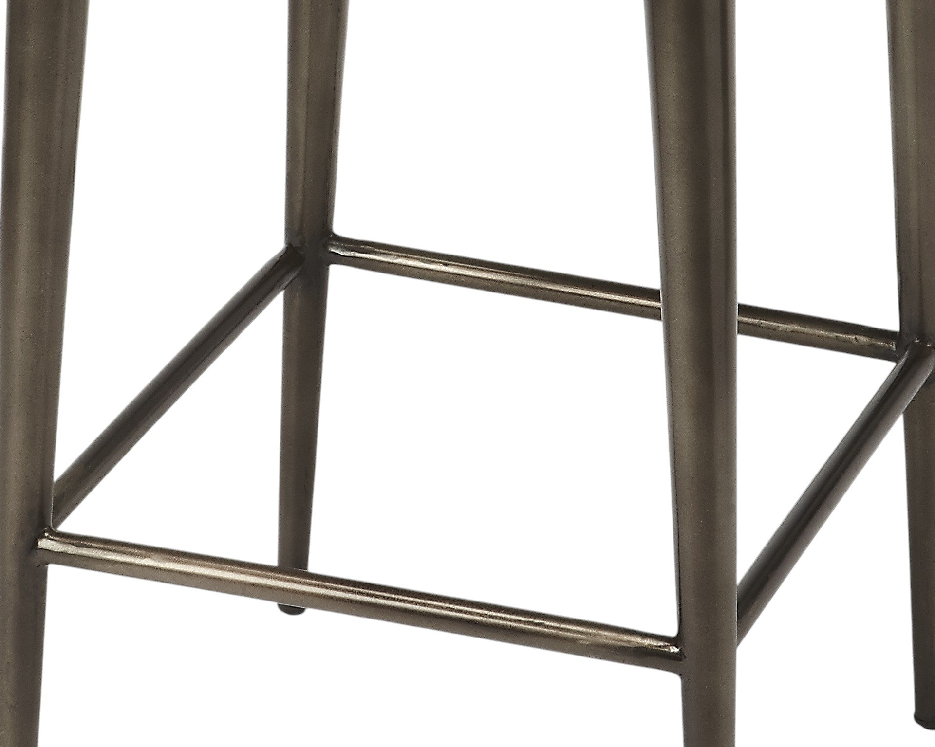 32" Brown and Gray Manufactured Wood and Iron Backless Counter Height Bar Chair-Bar Chairs-DECOROLALA