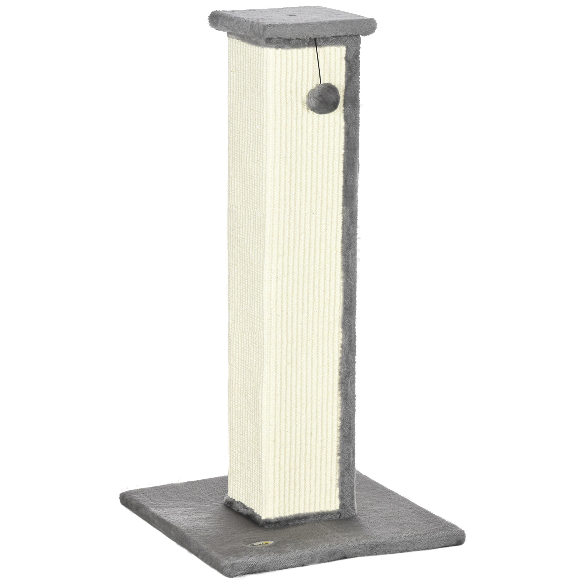 32" Cat Scratching Post with Sisal Rope and Hanging Ball - Grey-Cats-DECOROLALA