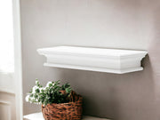 32" Classic White Floating Wall Shelf-Wall Mounted Shelves-DECOROLALA