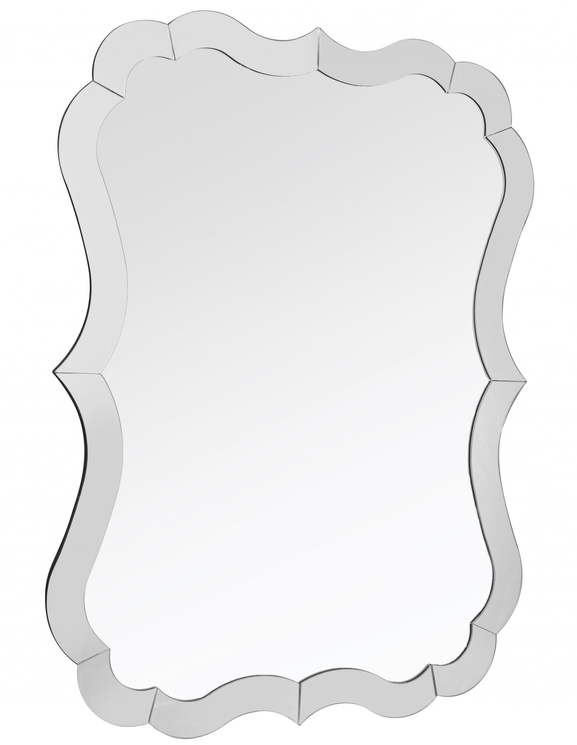 32" Clear Novelty Glass Framed Accent Mirror-Mirrors-DECOROLALA