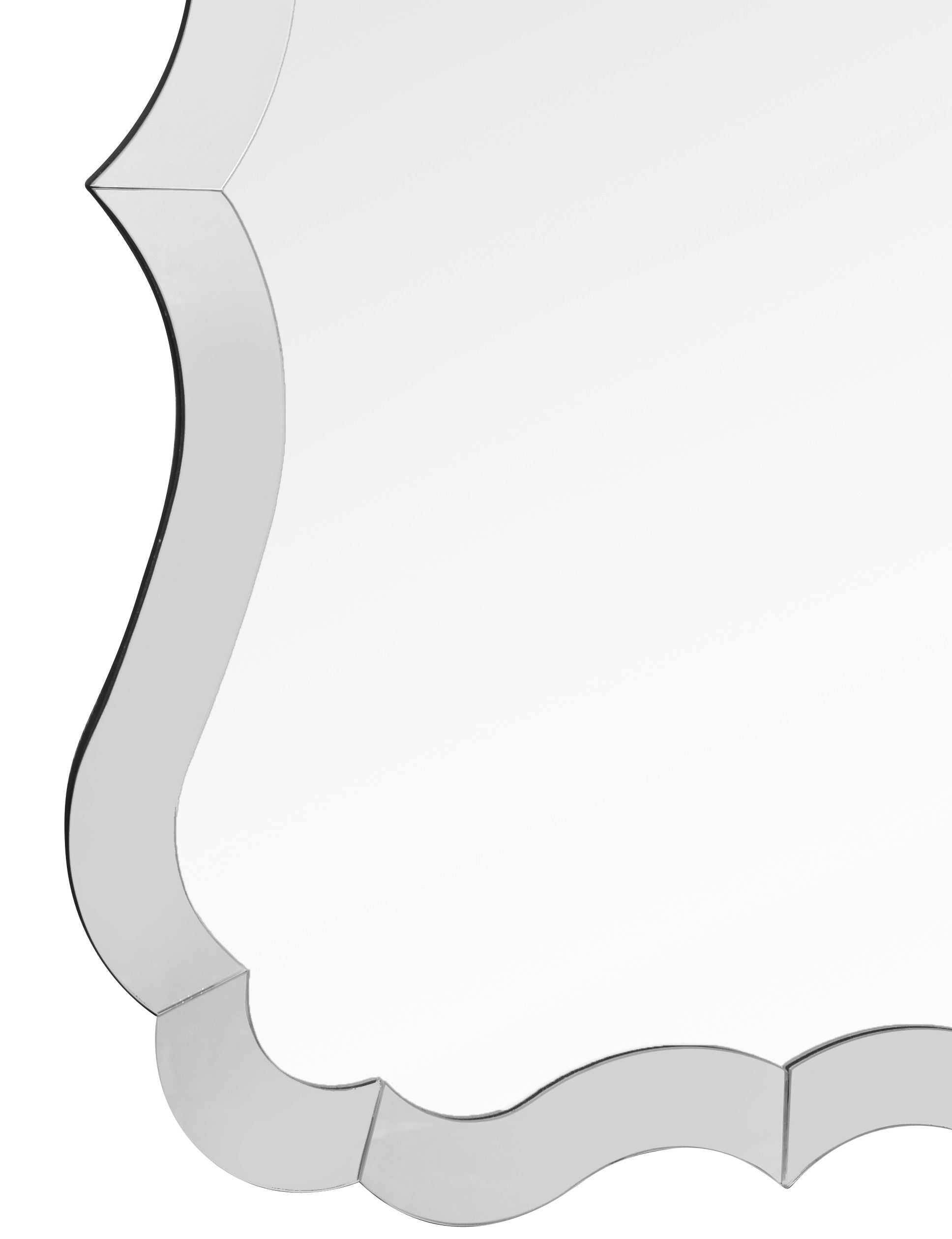 32" Clear Novelty Glass Framed Accent Mirror-Mirrors-DECOROLALA