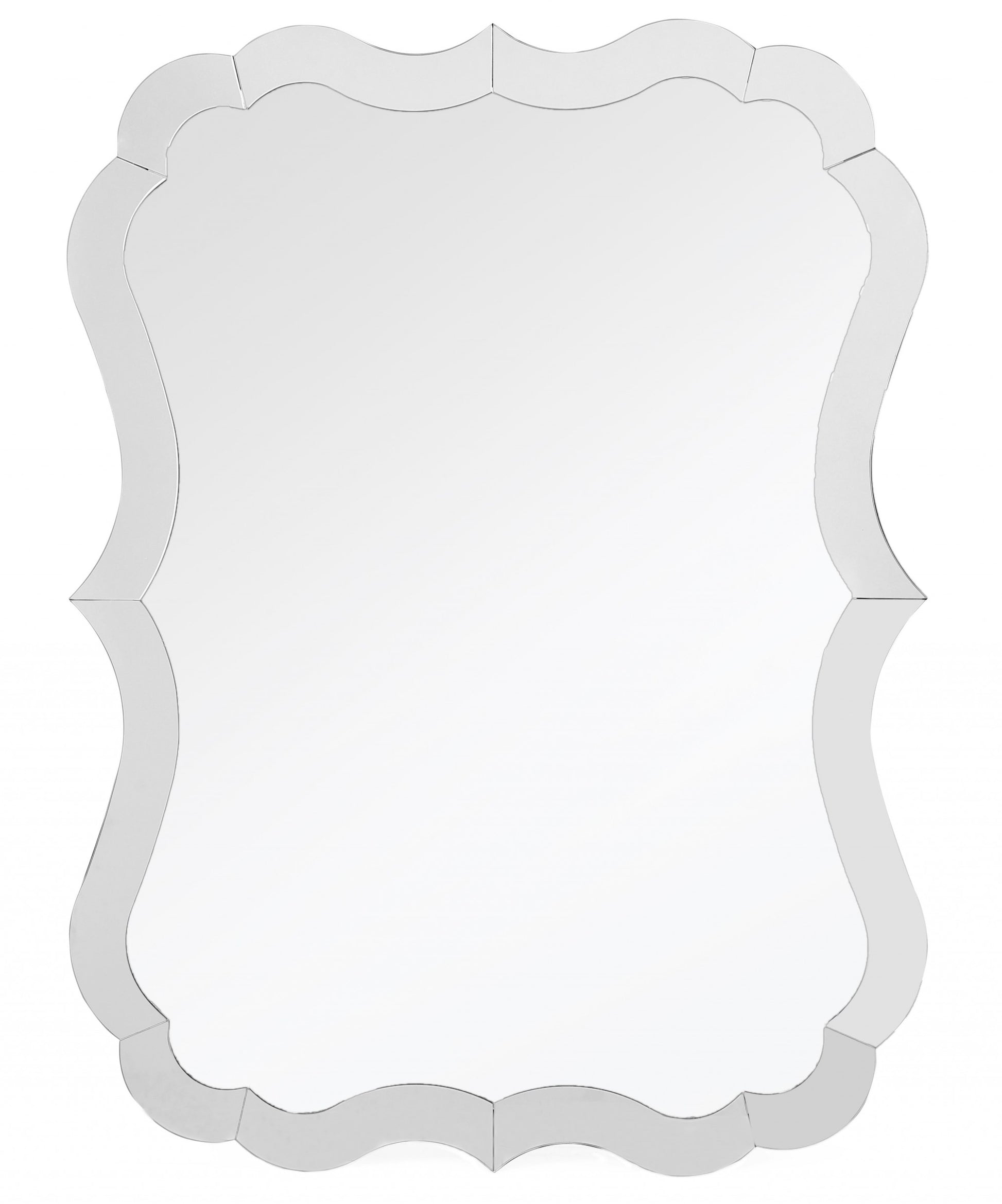 32" Clear Novelty Glass Framed Accent Mirror-Mirrors-DECOROLALA