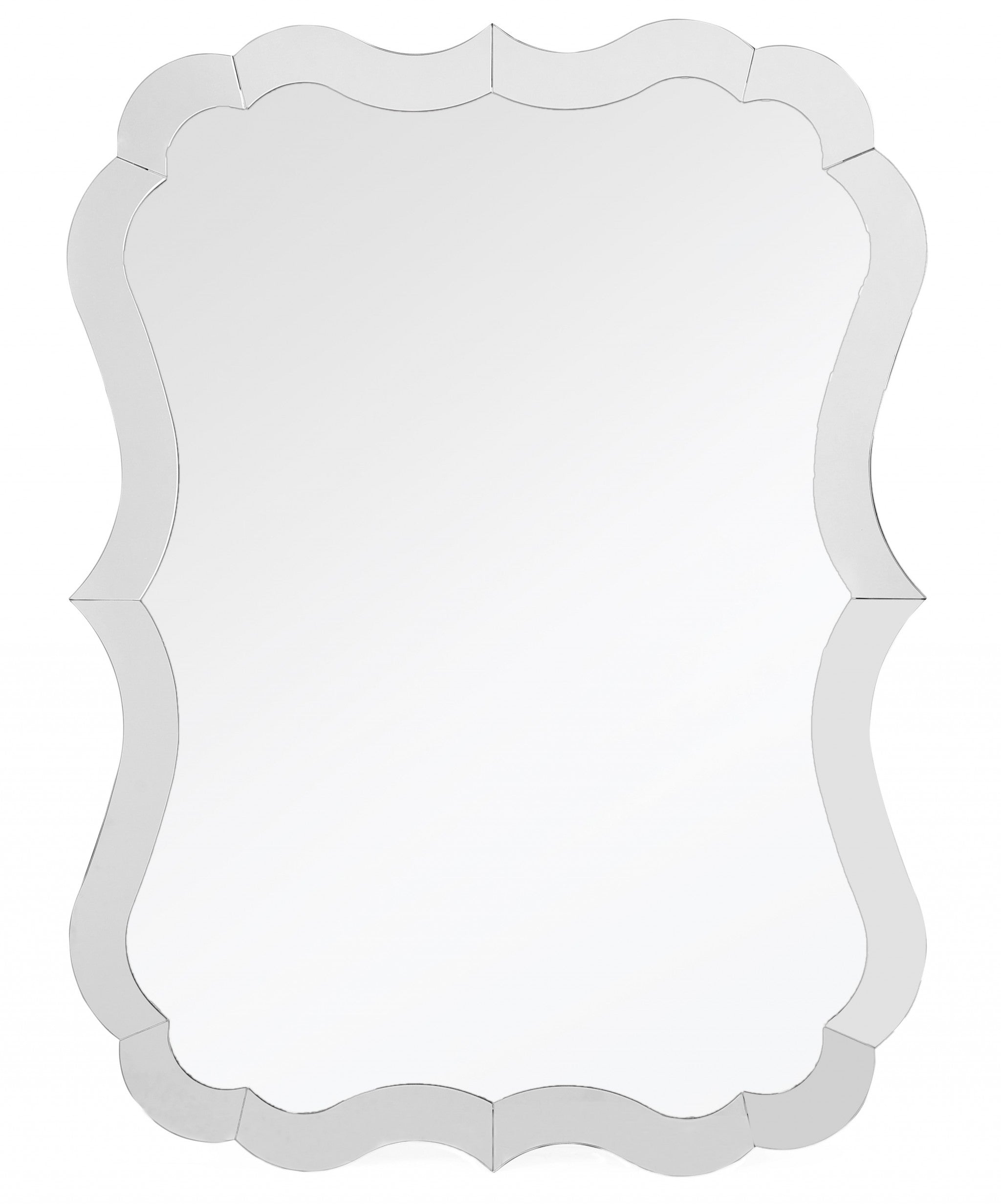 32" Clear Novelty Glass Framed Accent Mirror-Mirrors-DECOROLALA