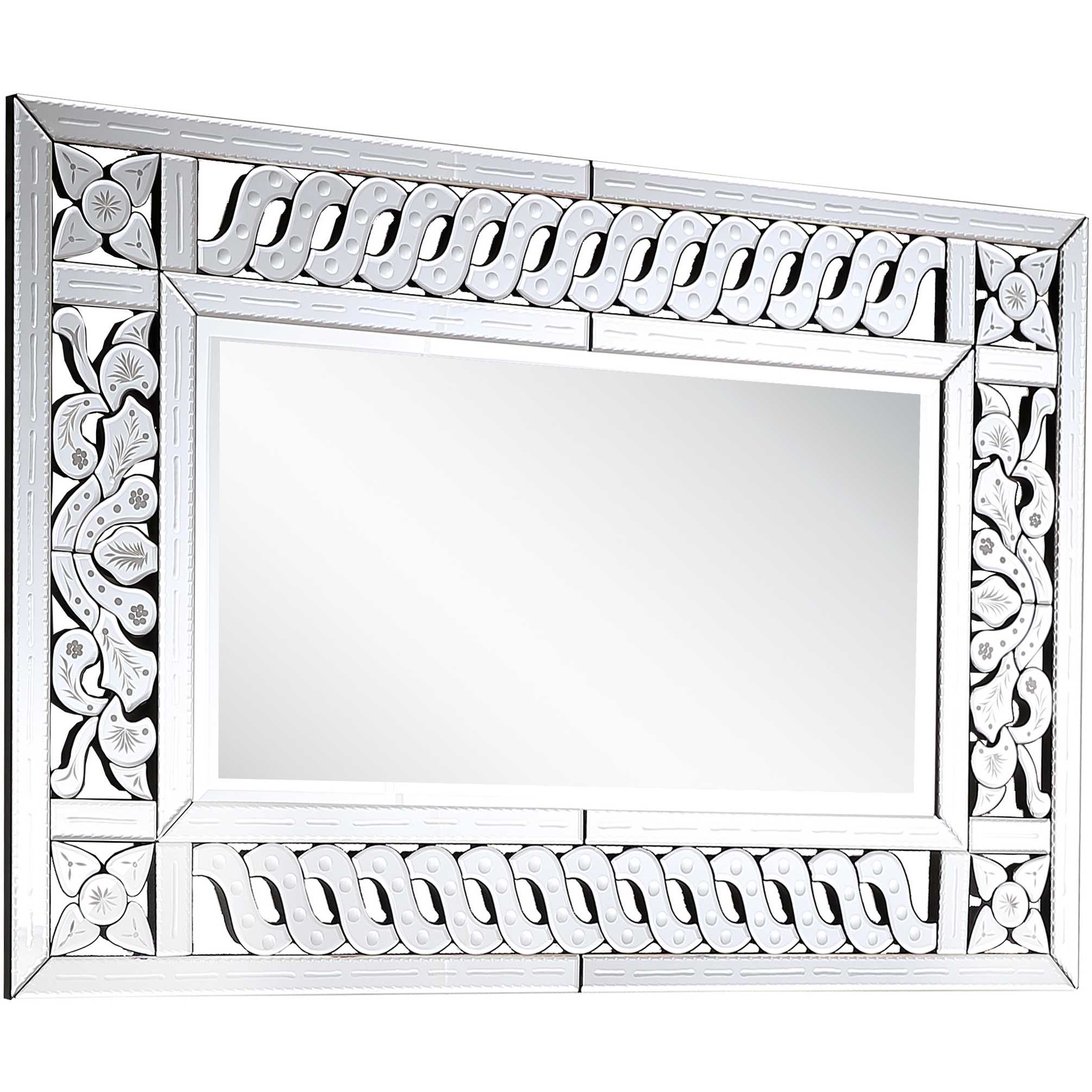 32" Clear Wood Framed Accent Mirror-Mirrors-DECOROLALA