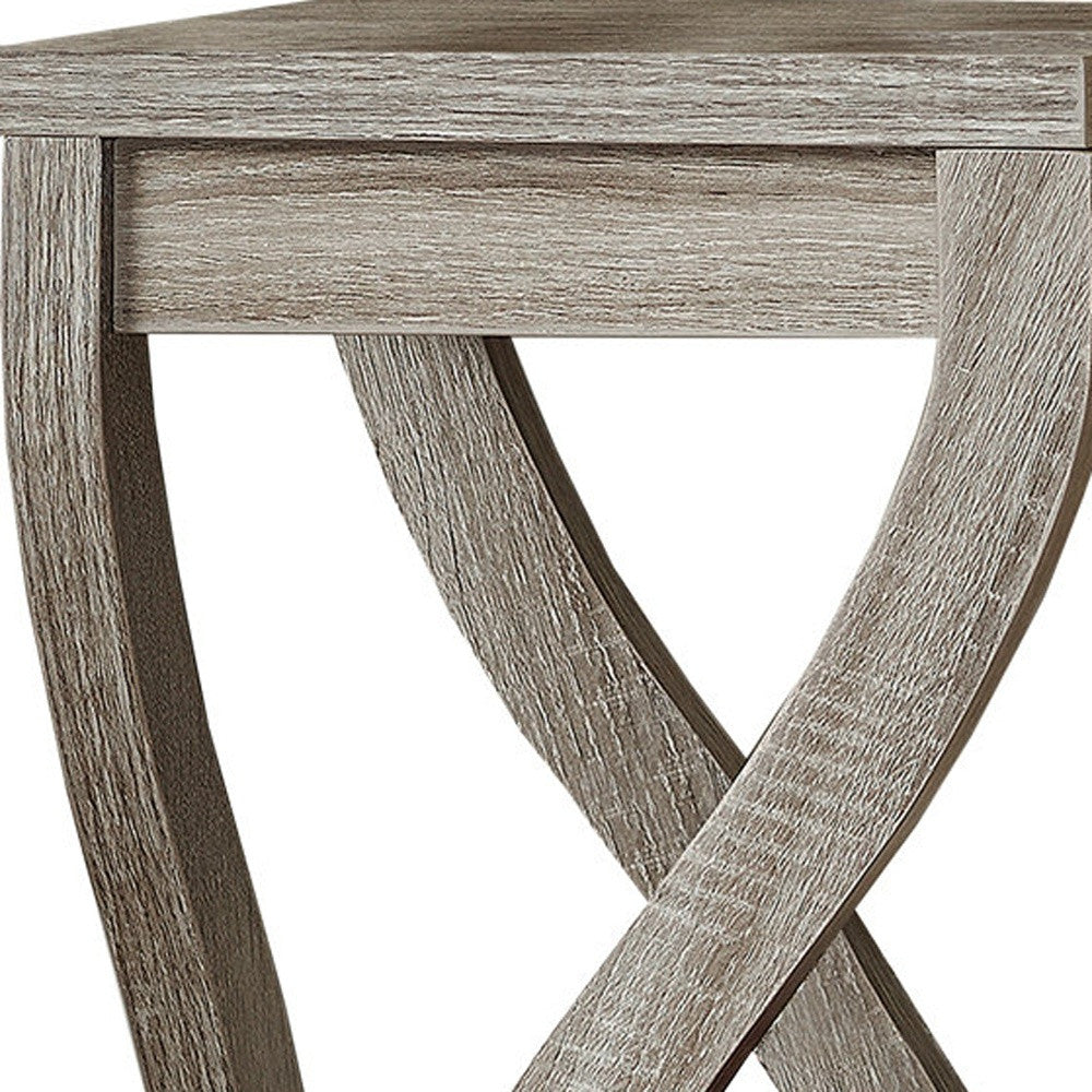 32" Dark Brown Wood Square End Table With Two Shelves-End-Side Tables-DECOROLALA