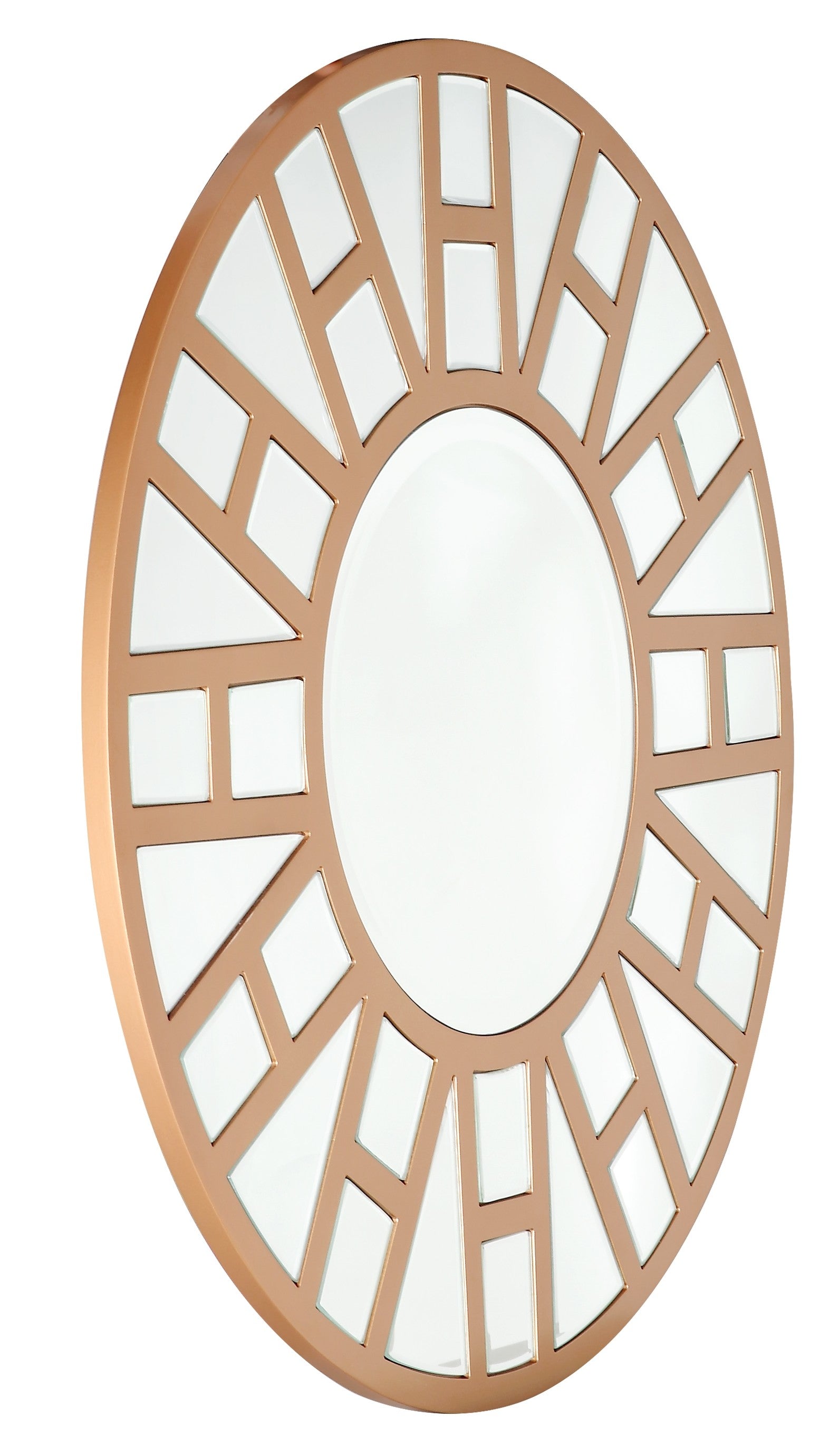 32" Gold Round Metal Framed Accent Mirror-Mirrors-DECOROLALA