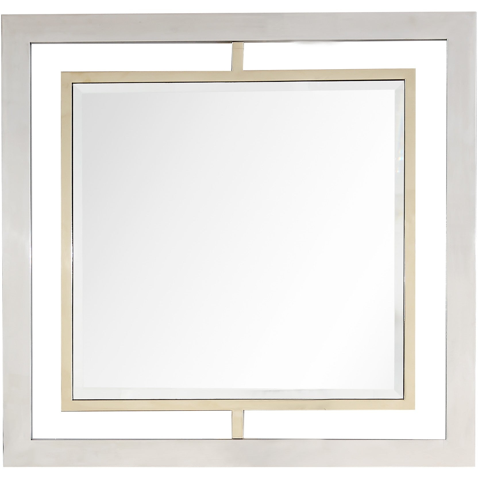 32" Gold Square Framed Accent Mirror-Mirrors-DECOROLALA