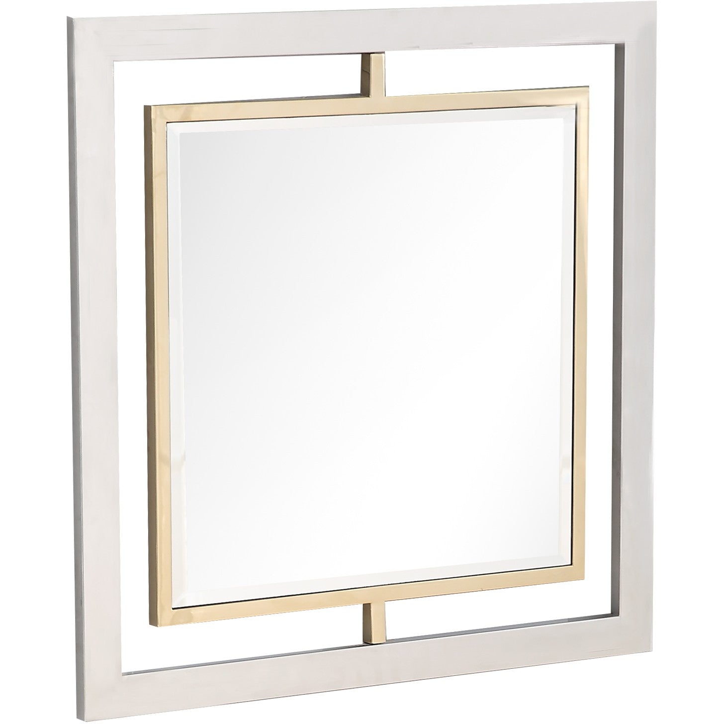 32" Gold Square Framed Accent Mirror-Mirrors-DECOROLALA