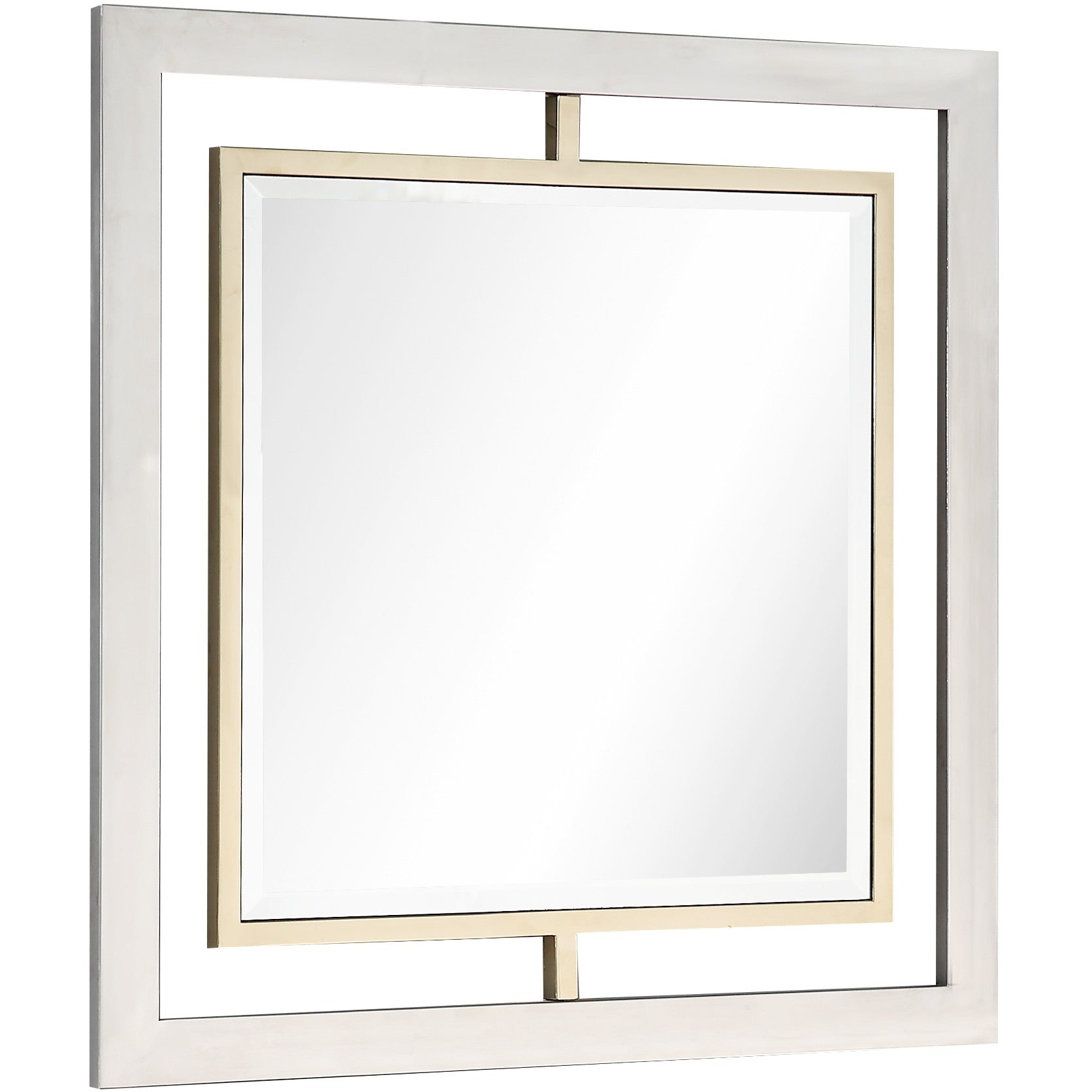 32" Gold Square Framed Accent Mirror-Mirrors-DECOROLALA