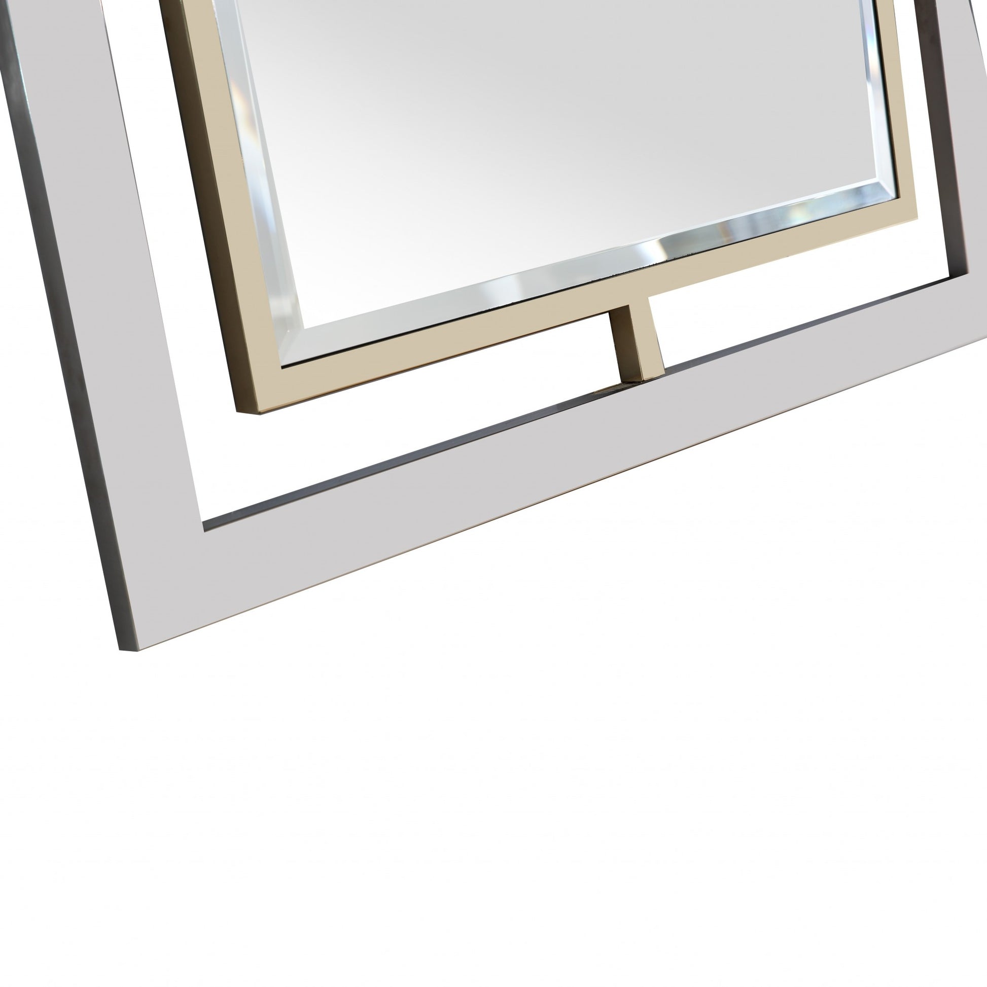 32" Gold Square Framed Accent Mirror-Mirrors-DECOROLALA