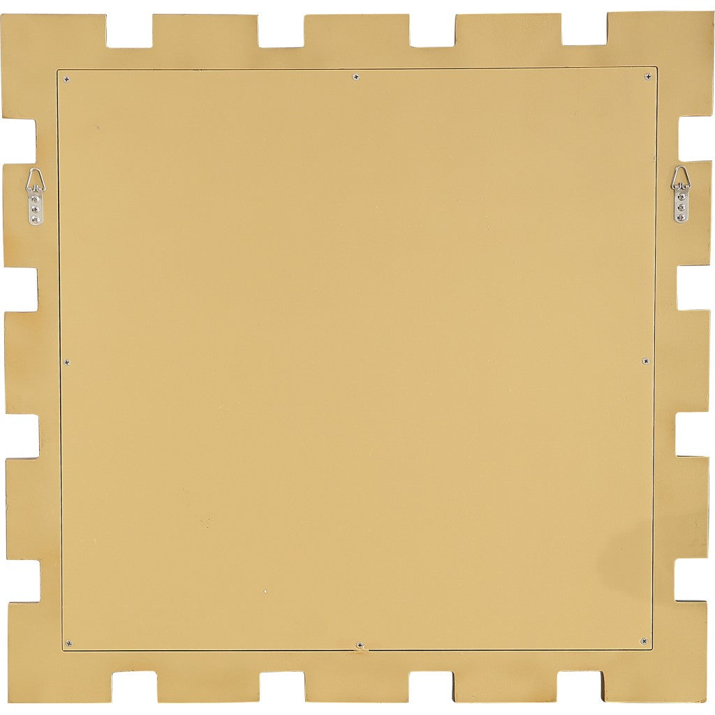 32" Gold Square Framed Accent Mirror-Mirrors-DECOROLALA