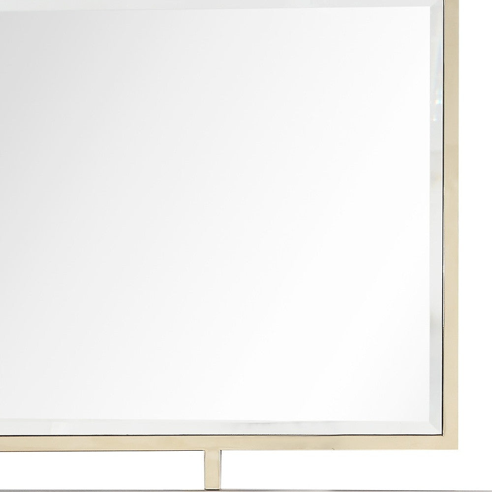32" Gold Square Framed Accent Mirror-Mirrors-DECOROLALA