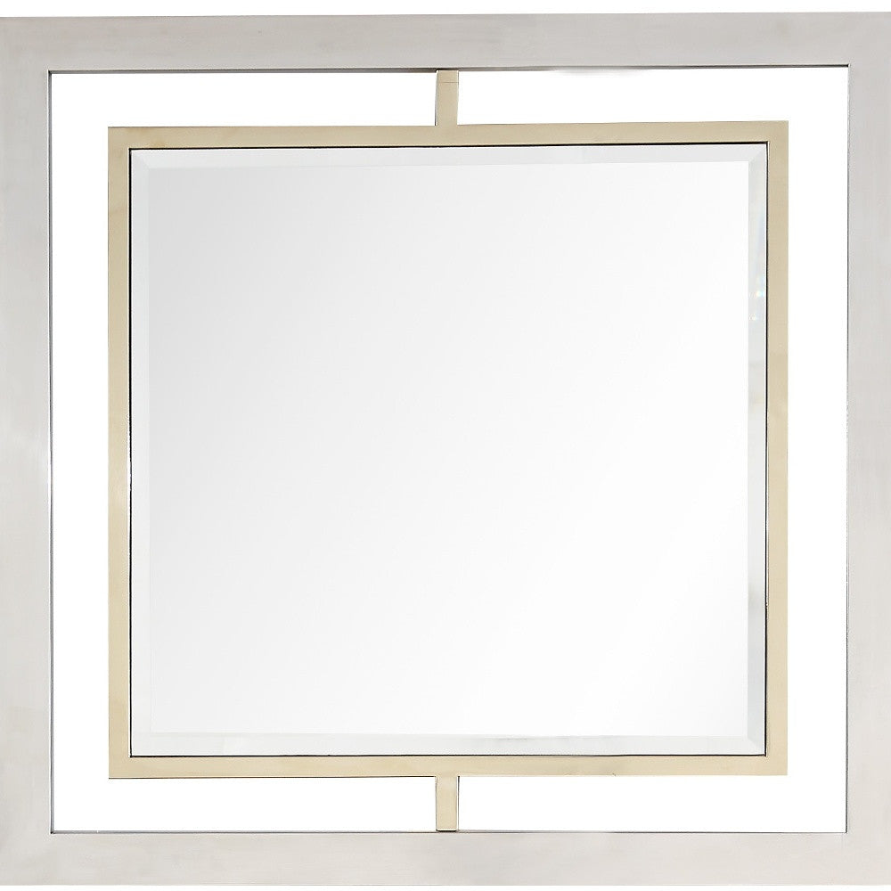 32" Gold Square Framed Accent Mirror-Mirrors-DECOROLALA