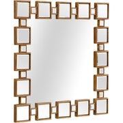 32" Gold Square Framed Accent Mirror-Mirrors-DECOROLALA