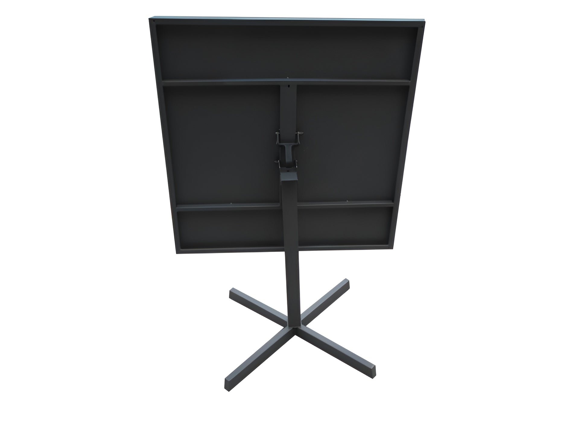 32" Gray Square Aluminum Pedestal Base Dining Table-Dining Tables-DECOROLALA