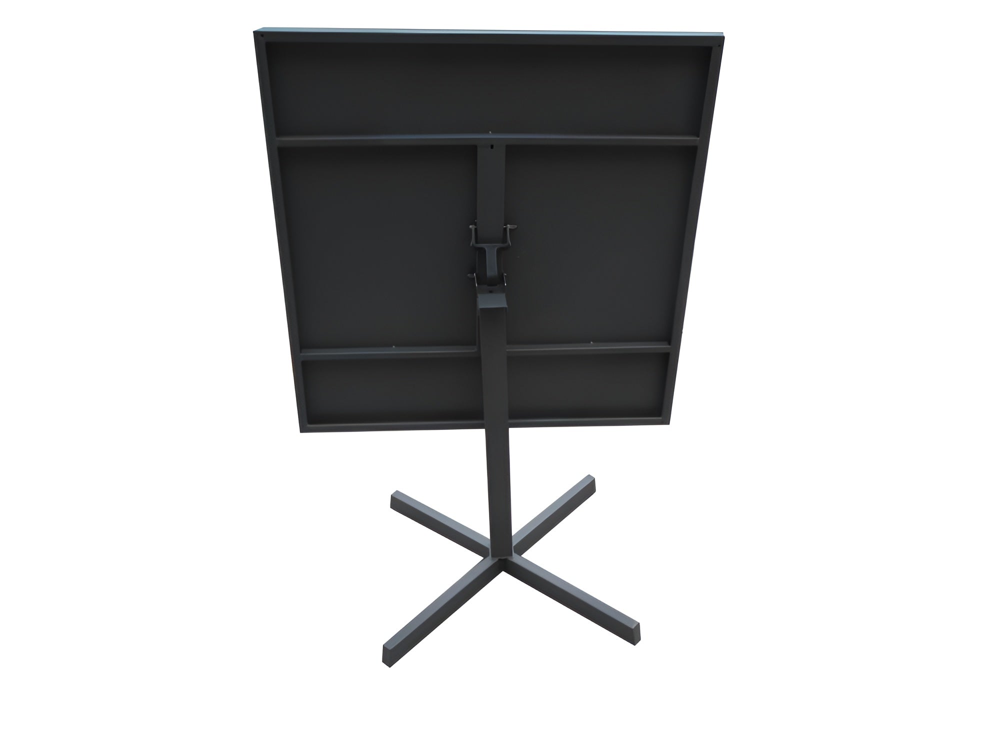 32" Gray Square Aluminum Pedestal Base Dining Table-Dining Tables-DECOROLALA