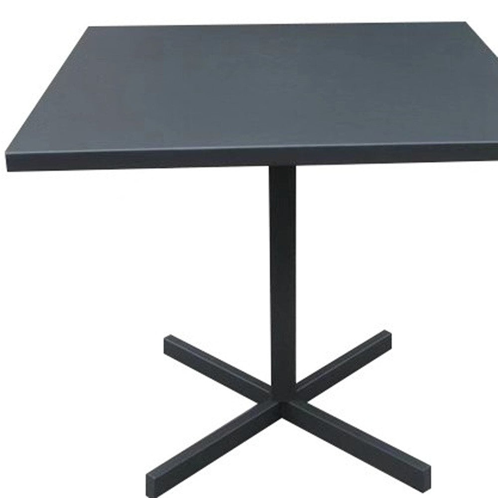 32" Gray Square Aluminum Pedestal Base Dining Table-Dining Tables-DECOROLALA