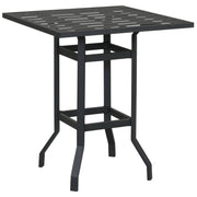 32 Inches Outdoor Steel Square Bar Table with Powder-Coated Tabletop-Outdoor Bar Furniture-DECOROLALA