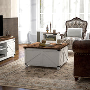 32" Lift Top Coffee Table - Farmhouse Antique White-DECOROLALA