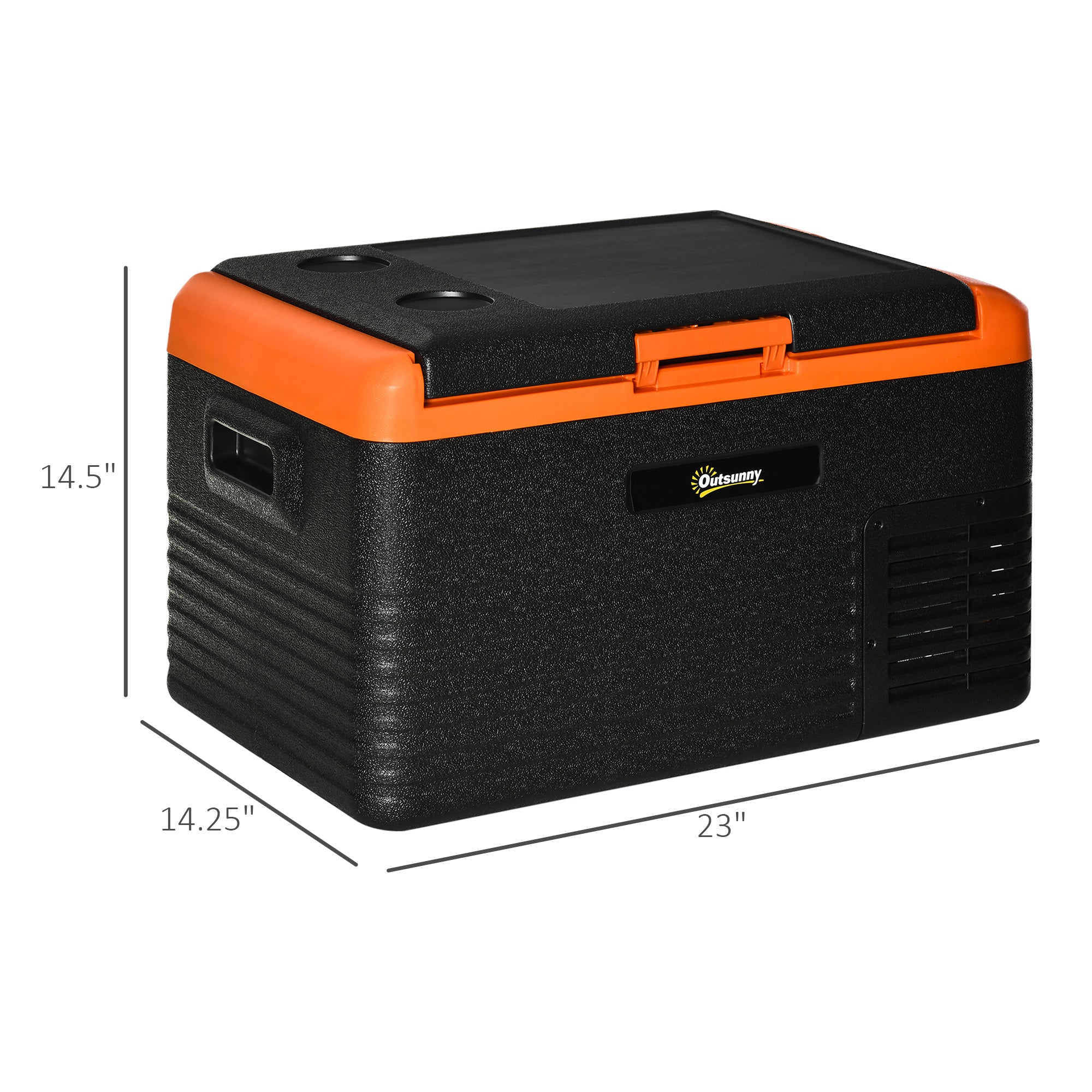 32 Quart Portable Car Fridge Freezer - Orange/Black-DECOROLALA