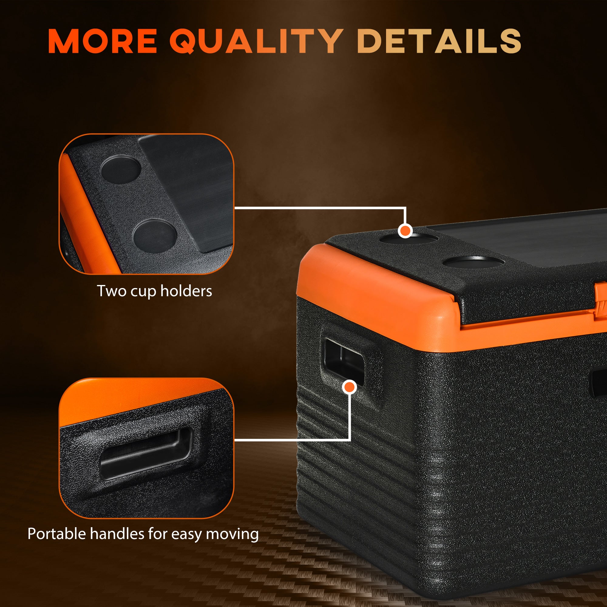 32 Quart Portable Car Fridge Freezer - Orange/Black-DECOROLALA