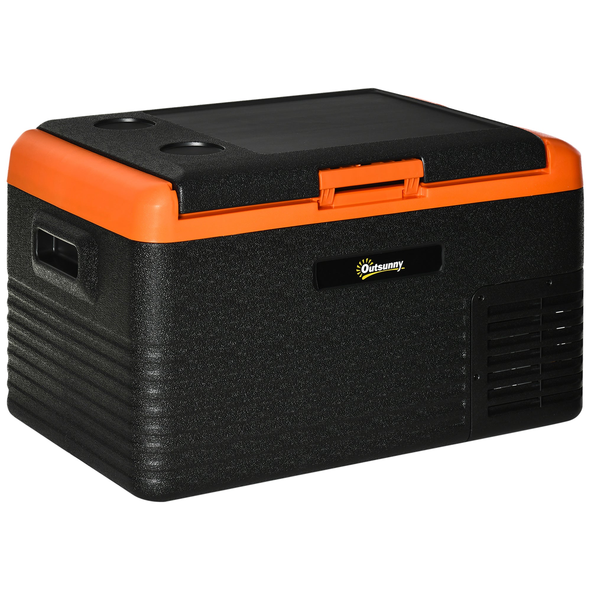 32 Quart Portable Car Fridge Freezer - Orange/Black-DECOROLALA