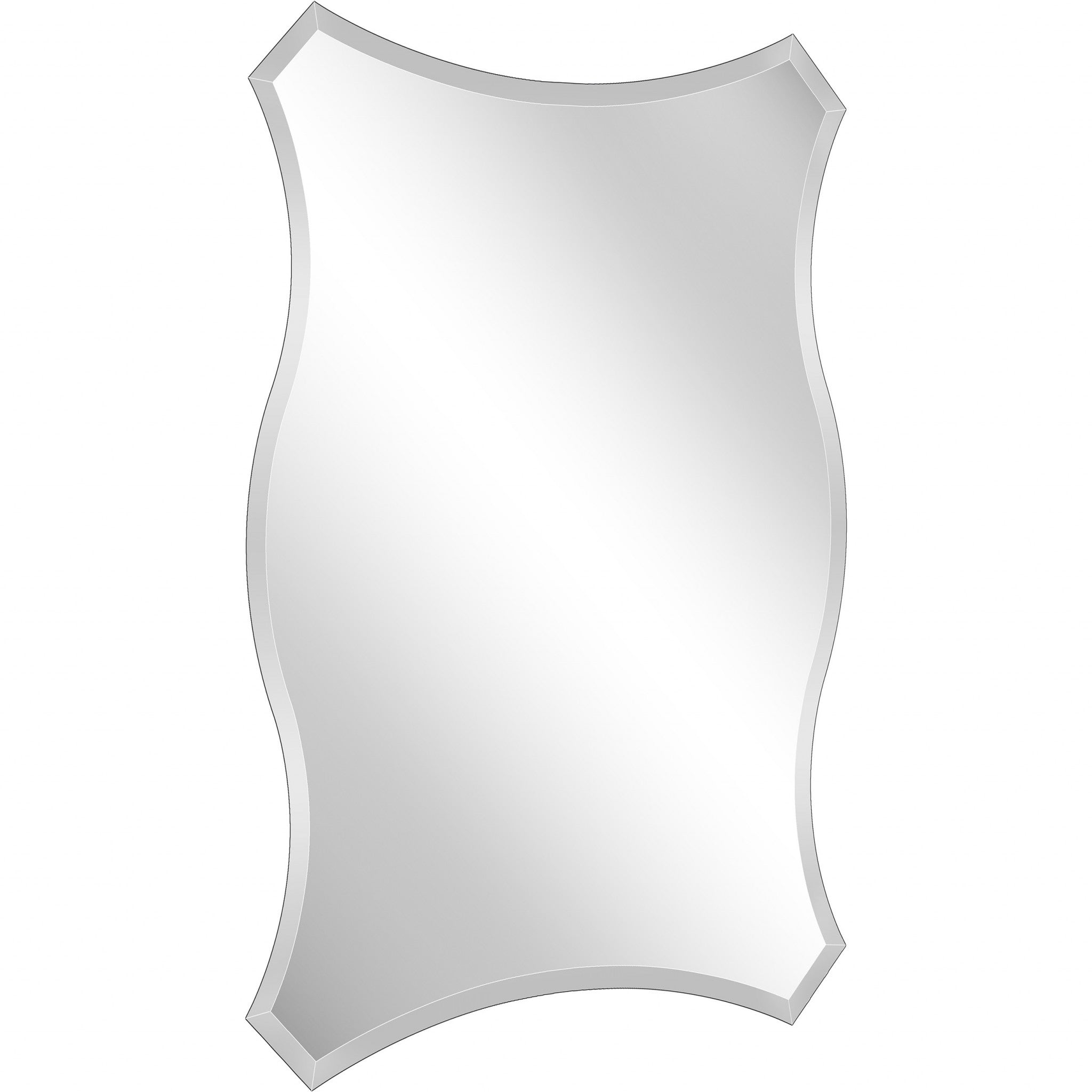 32" Silver Novelty Glass Framed Accent Mirror-Mirrors-DECOROLALA