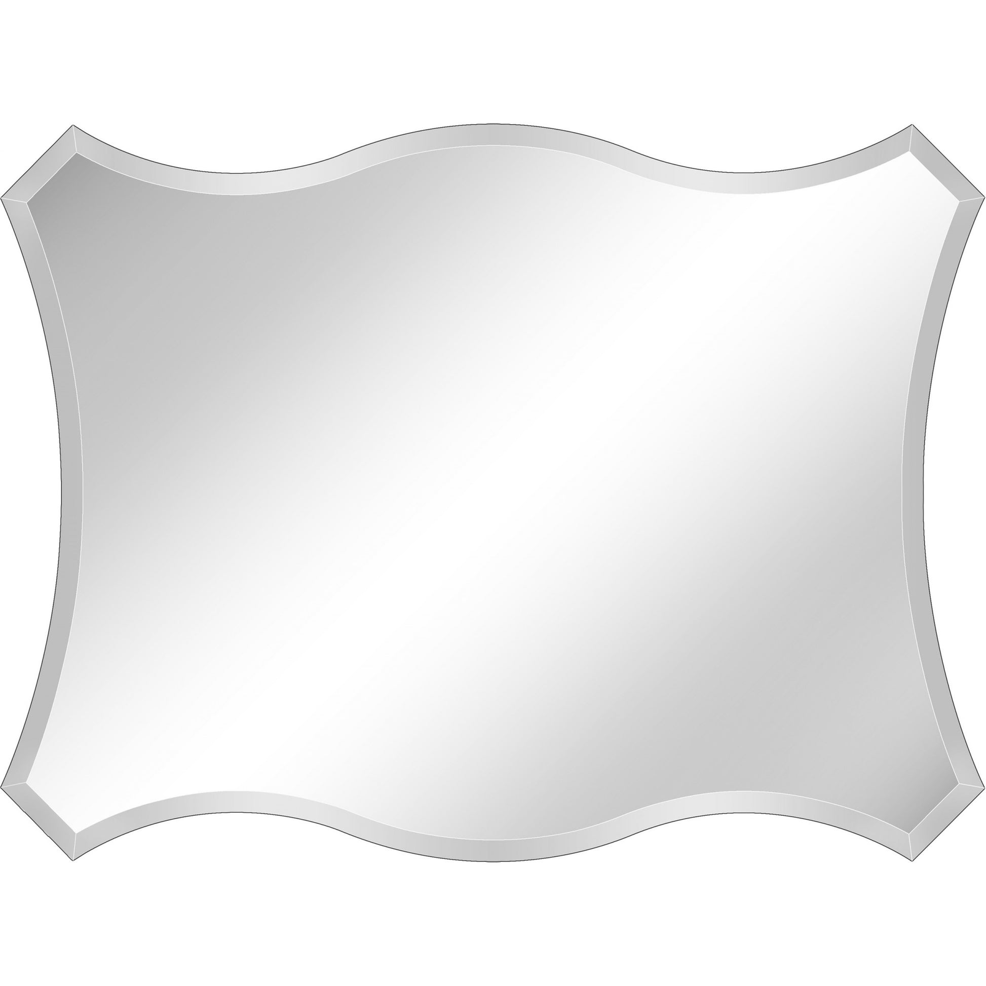 32" Silver Novelty Glass Framed Accent Mirror-Mirrors-DECOROLALA