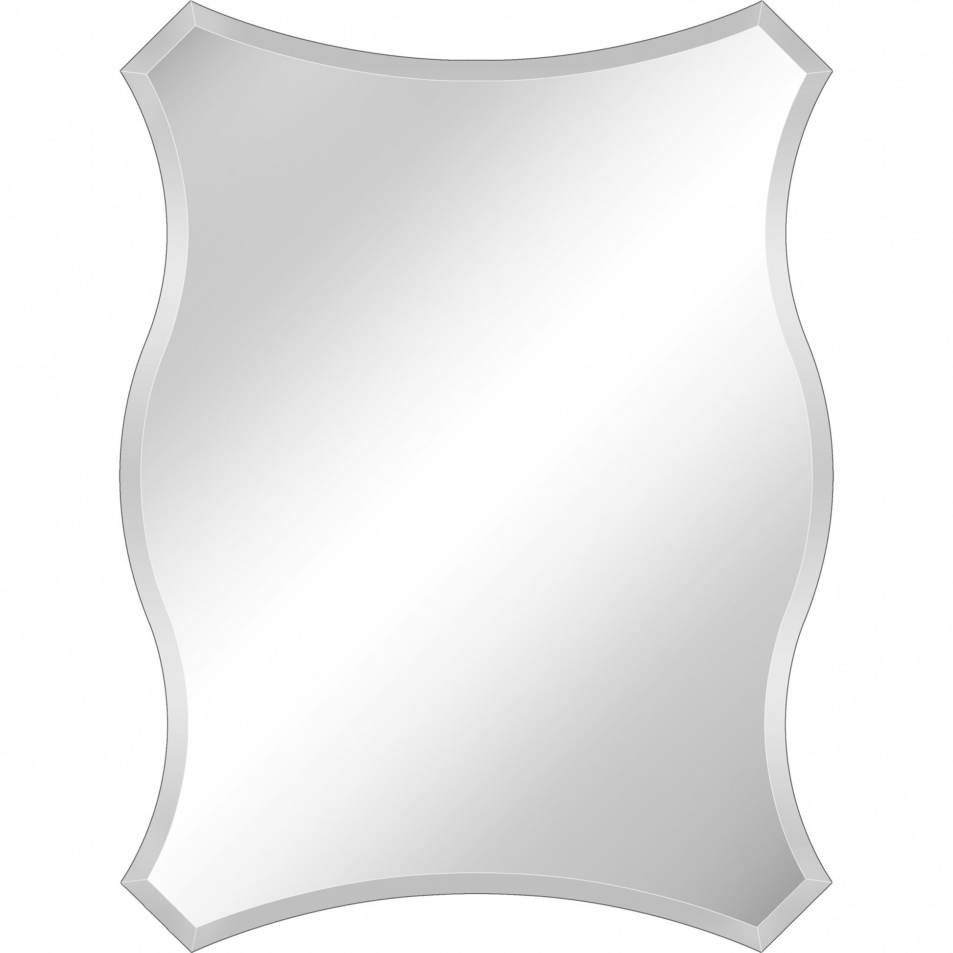 32" Silver Novelty Glass Framed Accent Mirror-Mirrors-DECOROLALA