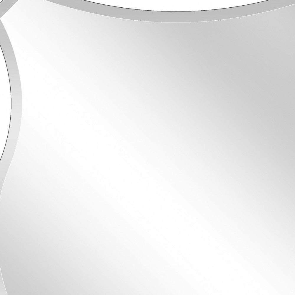 32" Silver Novelty Glass Framed Accent Mirror-Mirrors-DECOROLALA