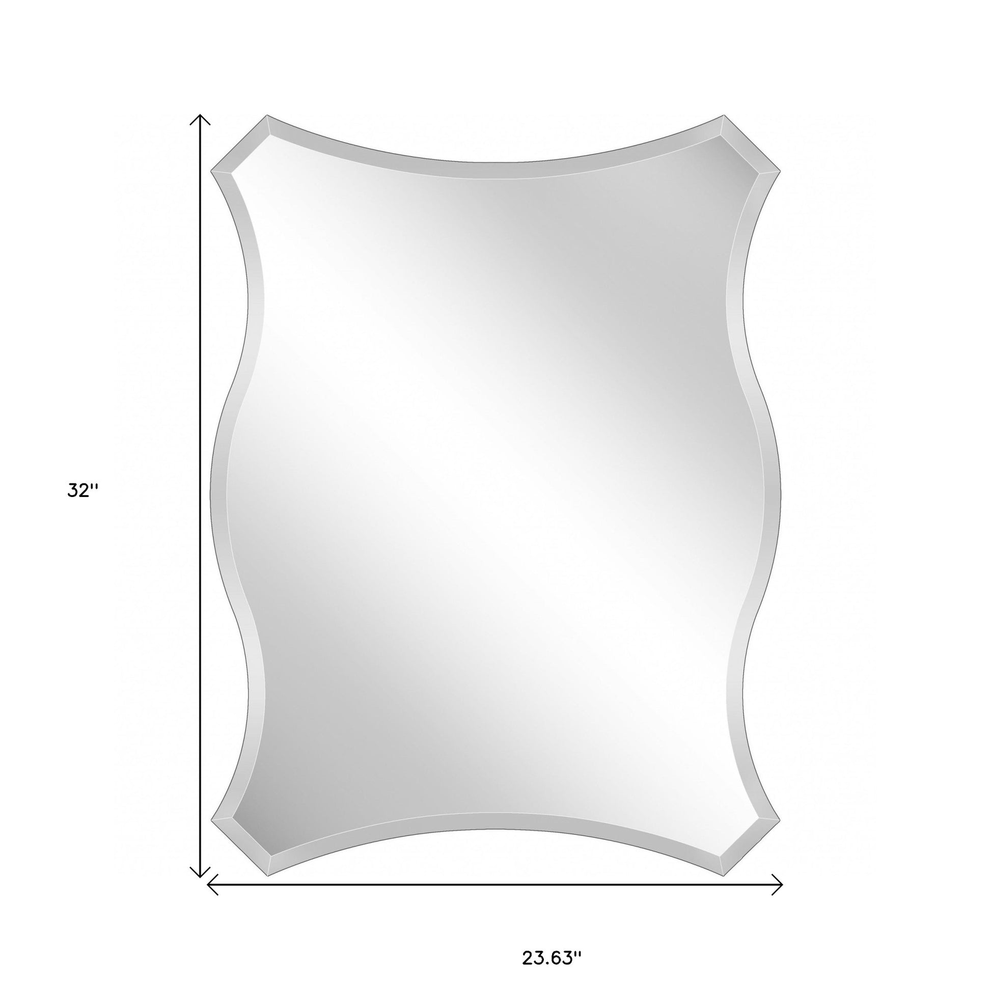 32" Silver Novelty Glass Framed Accent Mirror-Mirrors-DECOROLALA