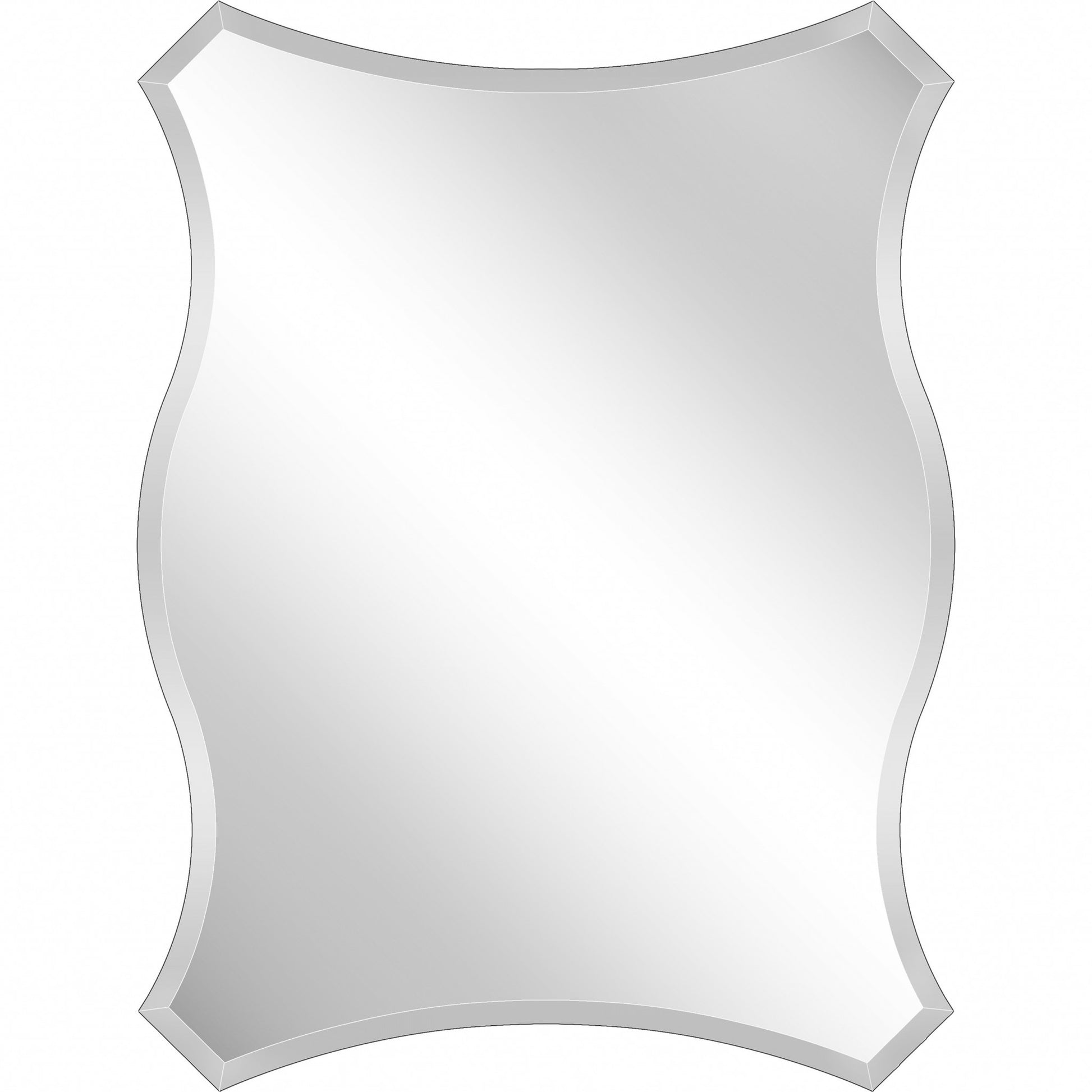 32" Silver Novelty Glass Framed Accent Mirror-Mirrors-DECOROLALA