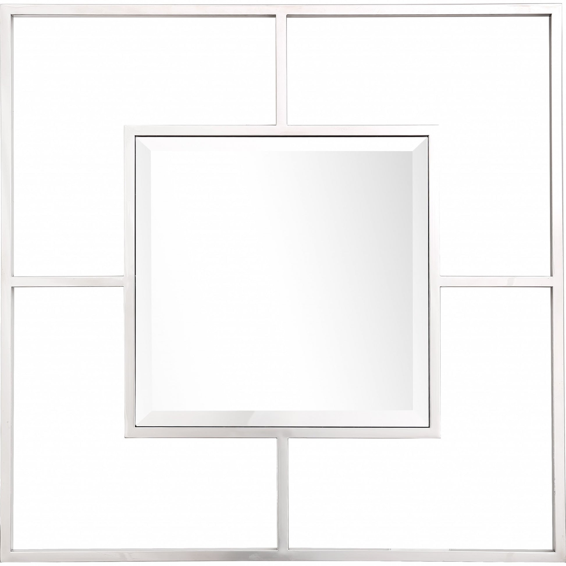 32" Silver Square Metal Framed Accent Mirror-Mirrors-DECOROLALA