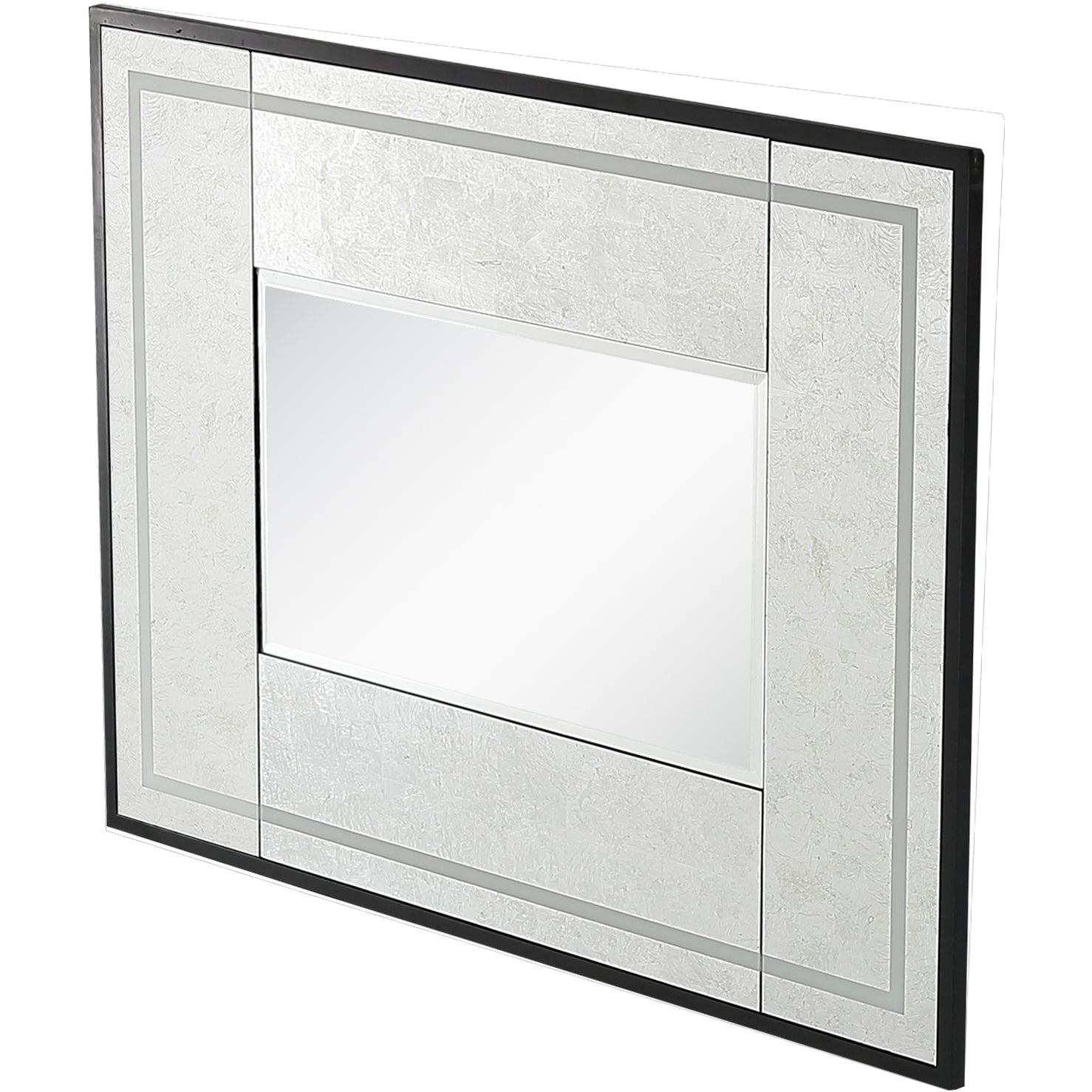 32" Silver Wood Framed Accent Mirror-Mirrors-DECOROLALA