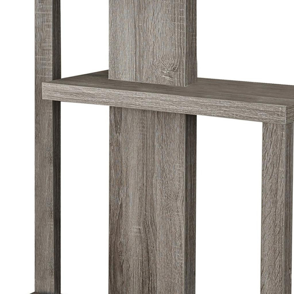 32" Taupe Free form Floor Shelf Console Table With Storage-Console Tables-DECOROLALA