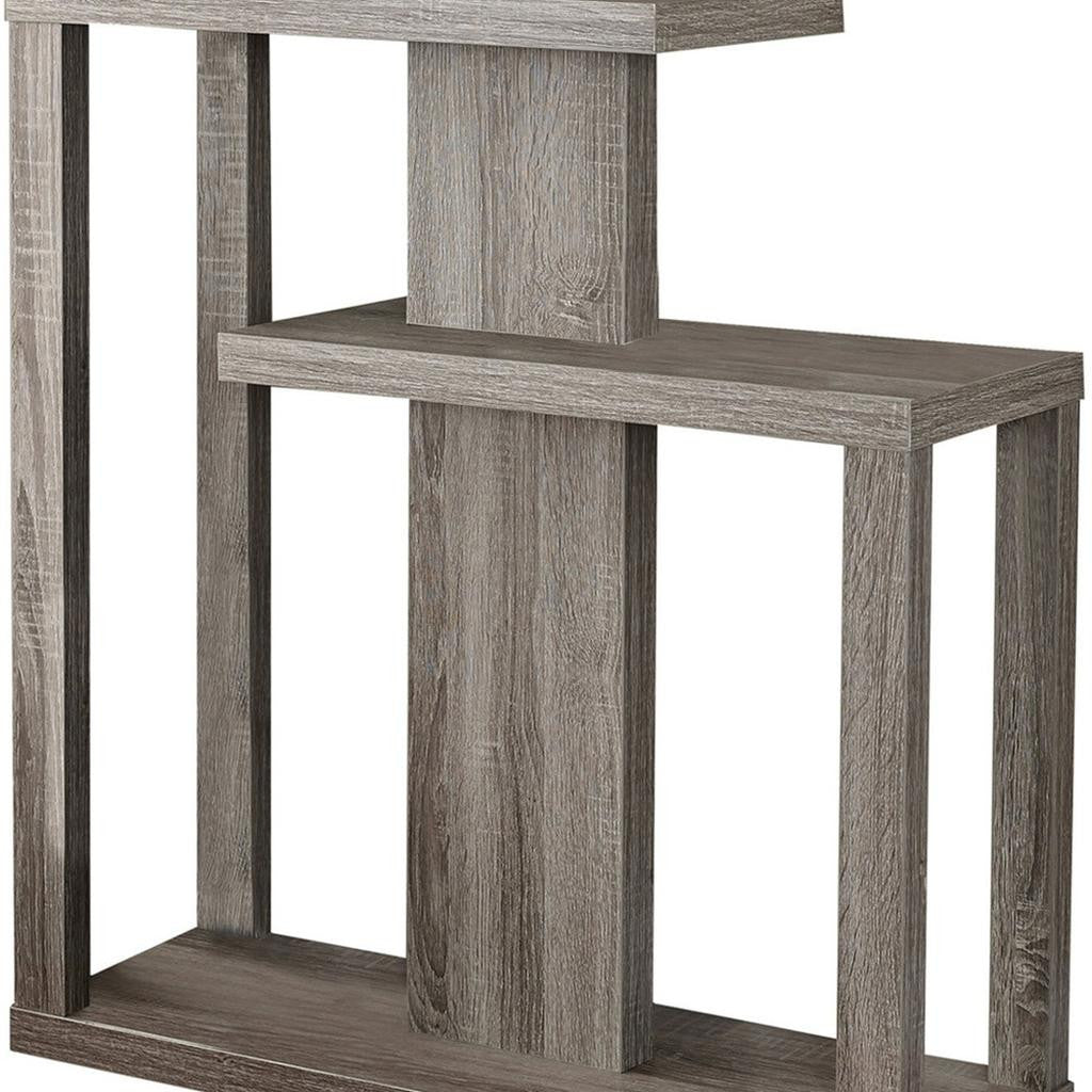32" Taupe Free form Floor Shelf Console Table With Storage-Console Tables-DECOROLALA