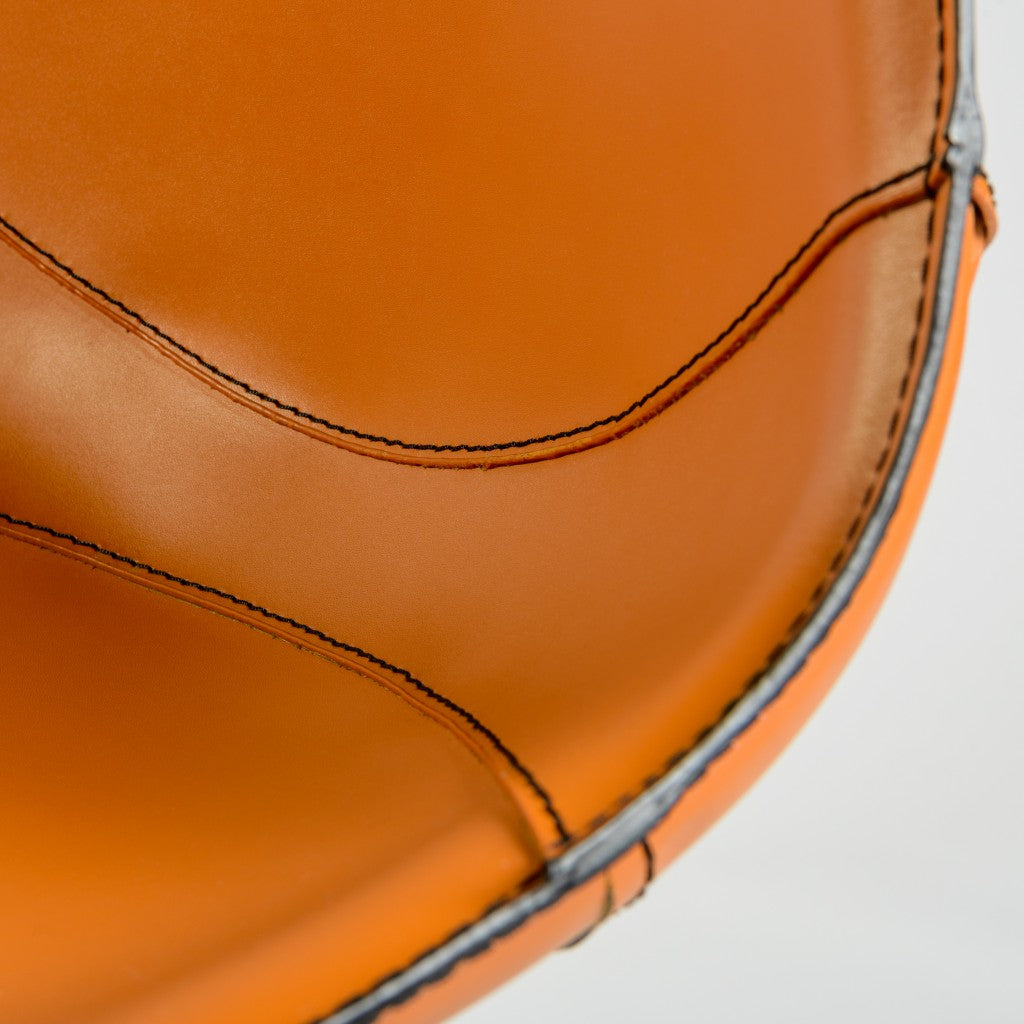 32" Terra Cotta And Silver Steel Swivel Low Back Bar Height Bar Chair-Bar Chairs-DECOROLALA