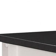 32" X 19" X 34" Black And White Rubber Wood Kitchen Cart-Kitchen Carts-Islands-DECOROLALA