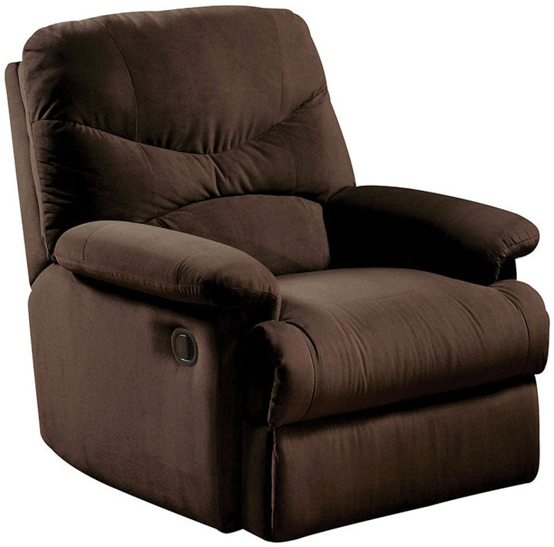 35" Chocolate Microfiber Recliner-Recliners-DECOROLALA