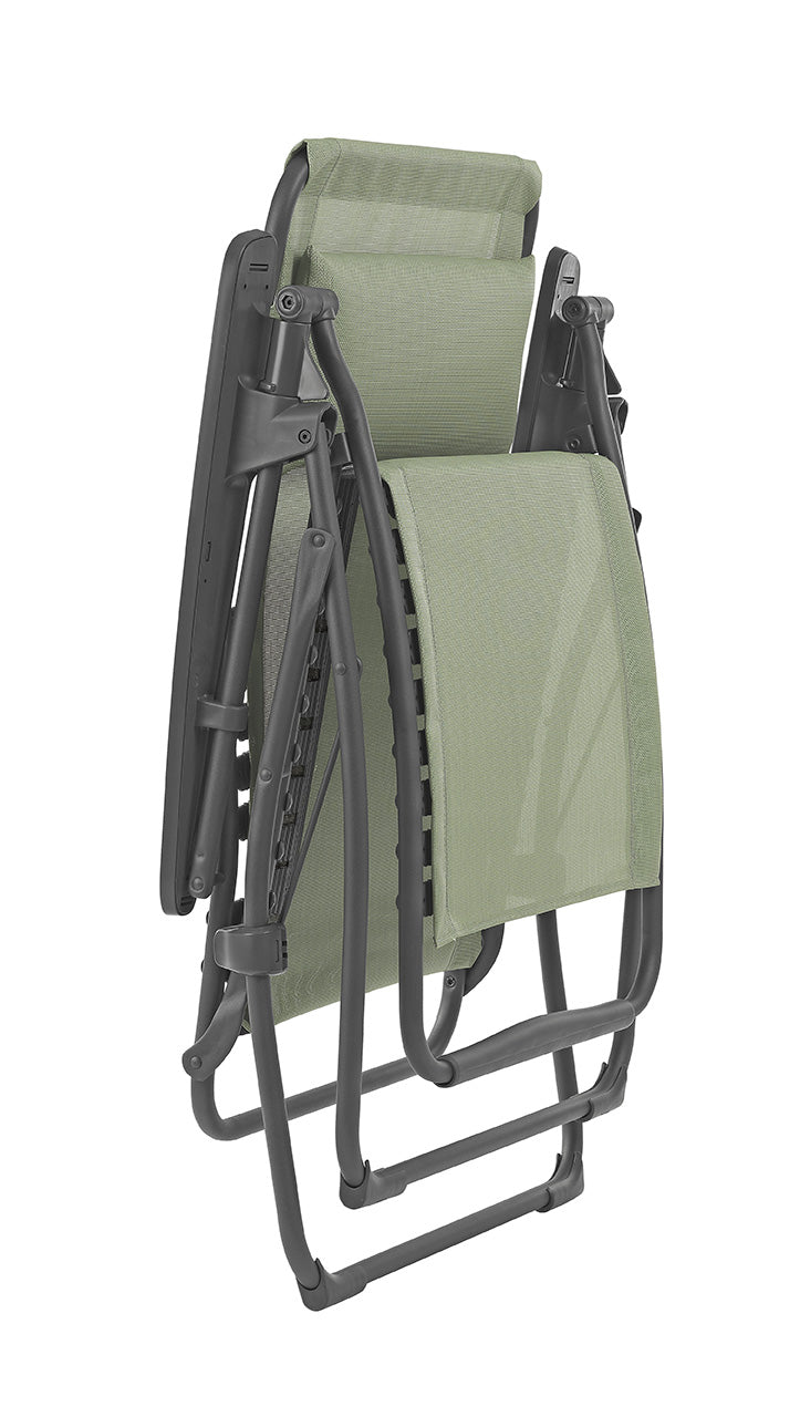 28" Green Steel Outdoor Zero Gravity Chair with Green Cushion-Outdoor Chairs-DECOROLALA