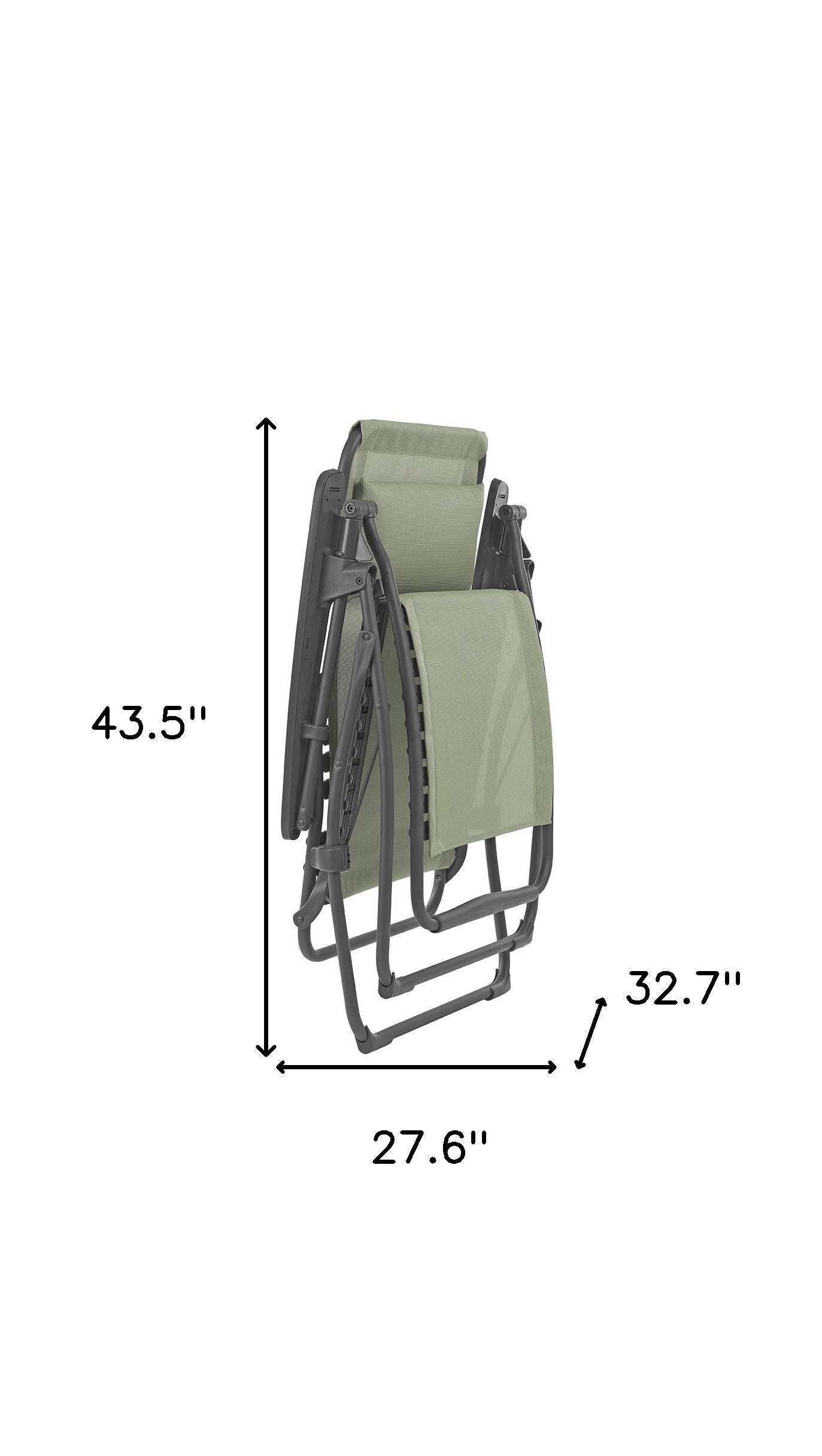 28" Green Steel Outdoor Zero Gravity Chair with Green Cushion-Outdoor Chairs-DECOROLALA